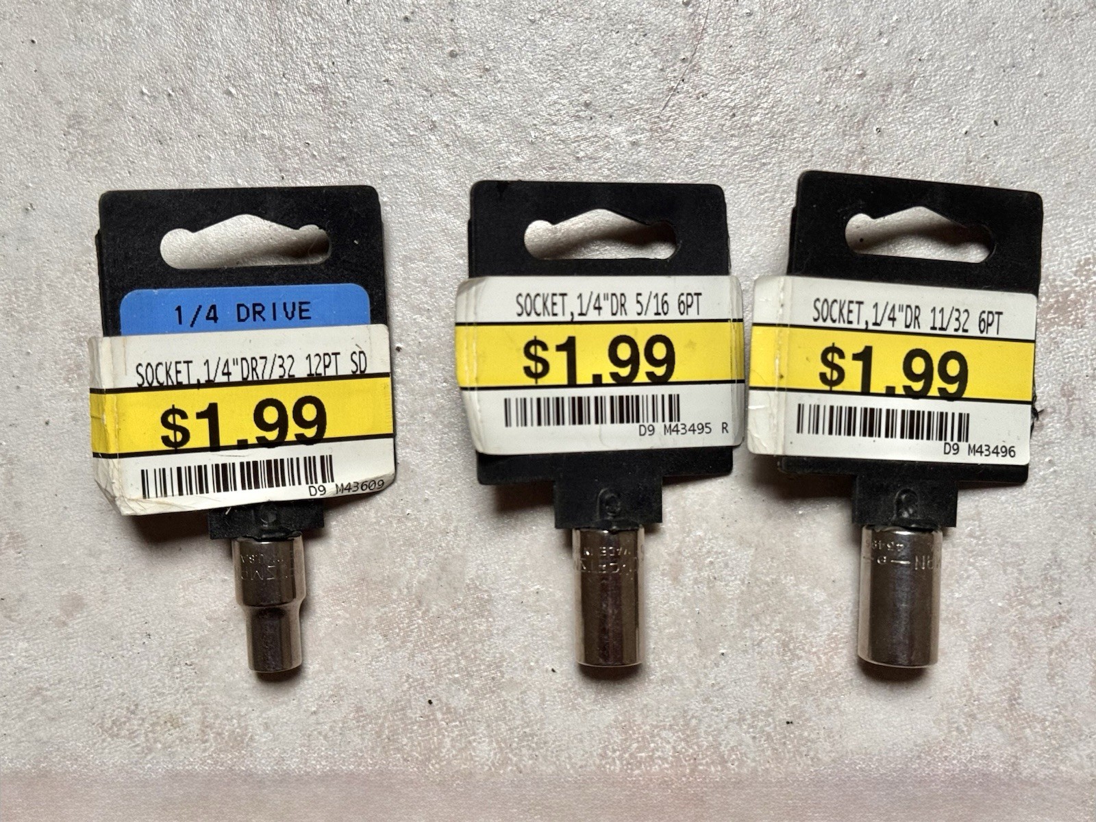 Craftsman USA 1/4 DR 6 Point 12 Point Shallow Socket 7/32 5/16 11/32 Replacement