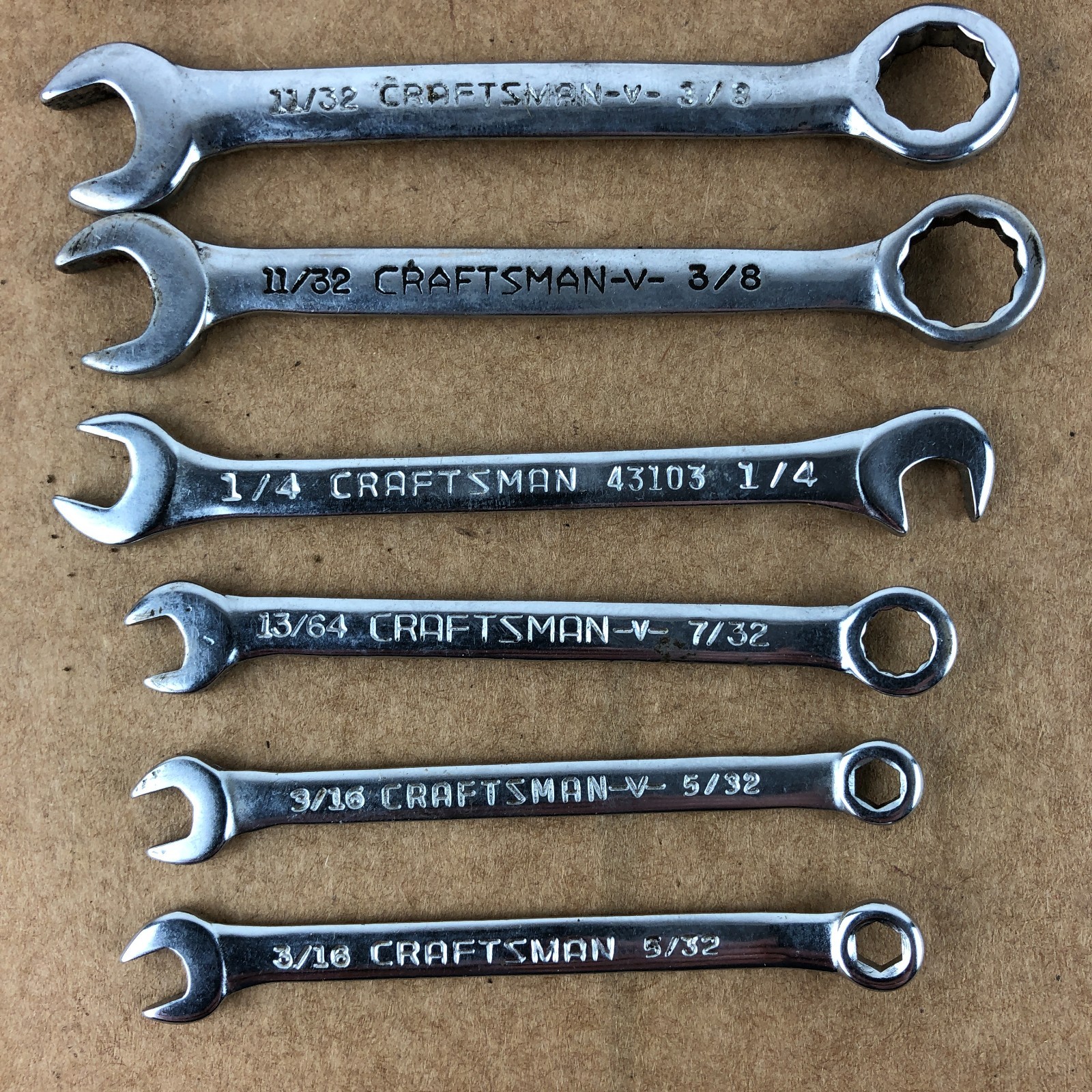 Vintage Craftsman USA Ignition Wrench Set V Lot V Series Open Box End Mini Sears