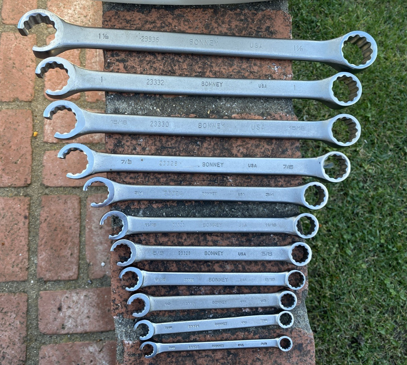 Bonney Tools USA 3/8″ to 1-1/8″ Flare Nut & Box End Wrench Set Of 11, 12 Point