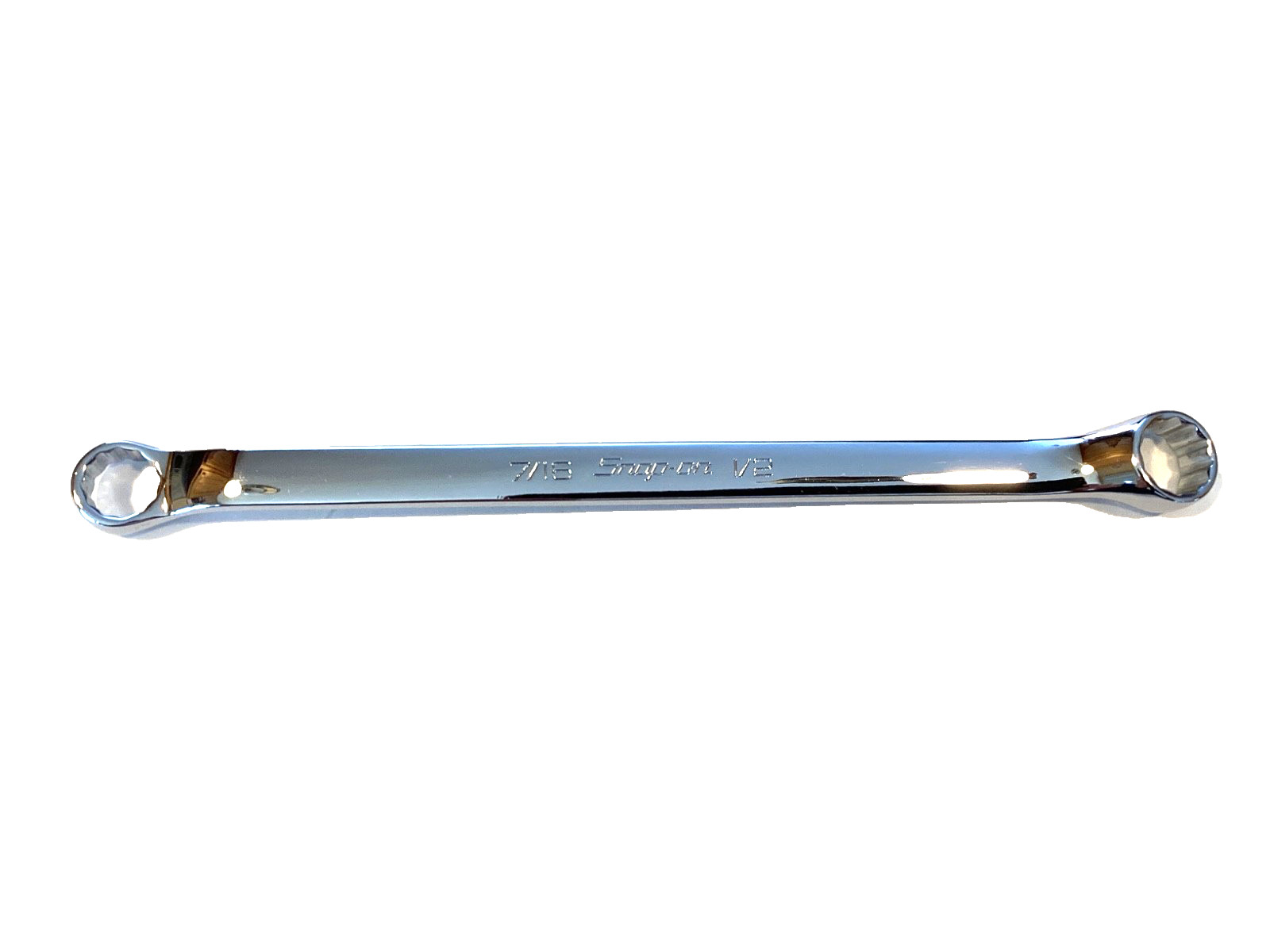 Snap On Tools 7/16” x 1/2” 12 Point SAE 10° Offset Chrome Box Wrench XB1416A NEW