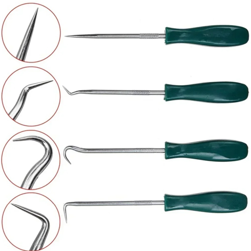4pcs Oil Seal Screwdriver&Hook Pick Set–Alloy Automotive Tool Kit for Mechanics
