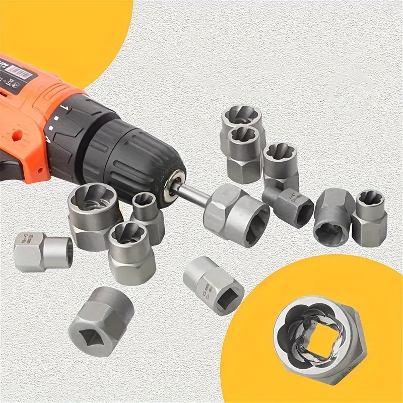 14pc Impact Bolt & Nut Remover Set 3/8″ Drive Bolt Extractor Tool Kit With Case