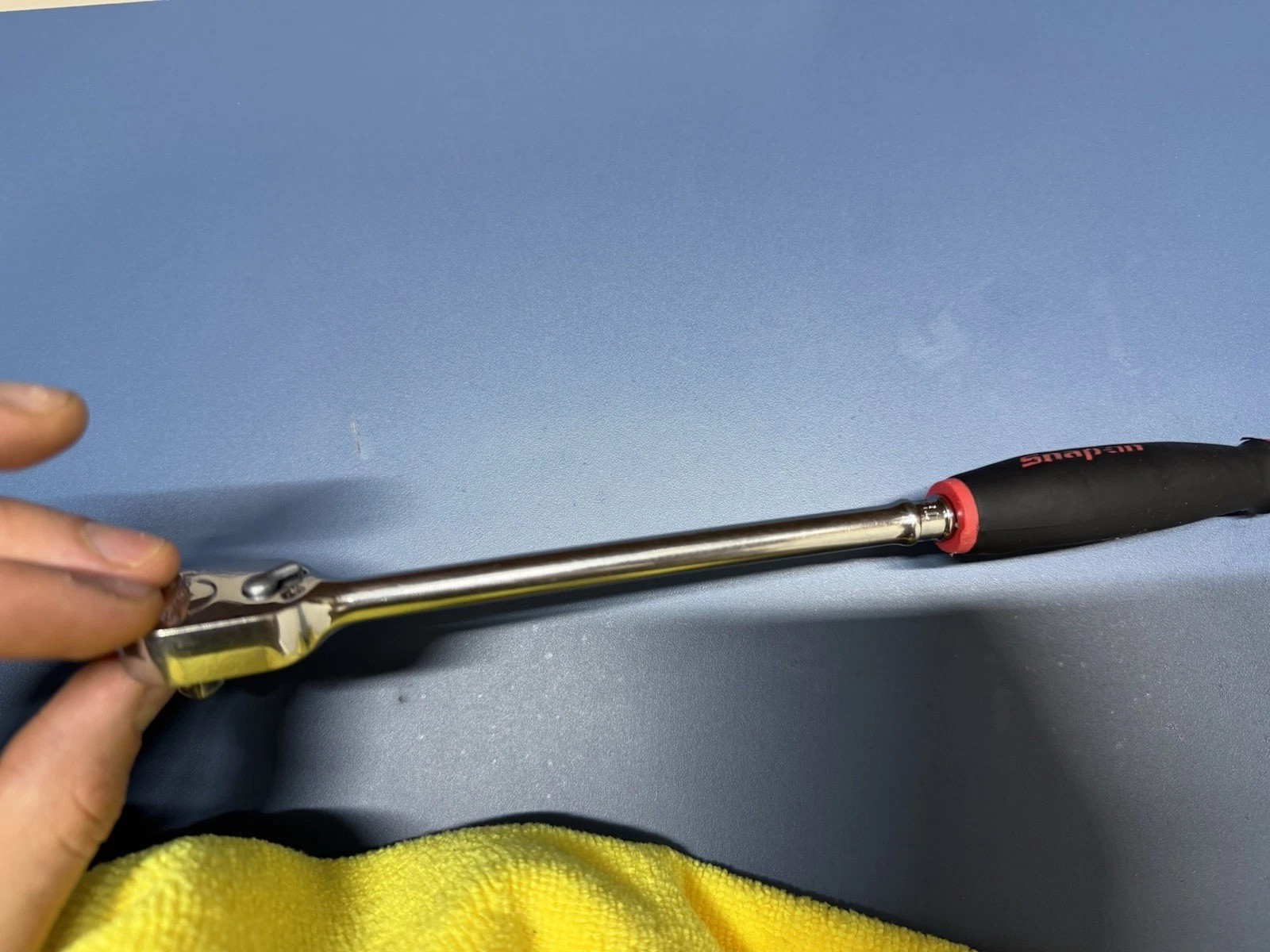 Snap-On Dual 80 1/4″ Drive XL Ratchet Red Soft Grip Extra-Long Handle THLL72 USA