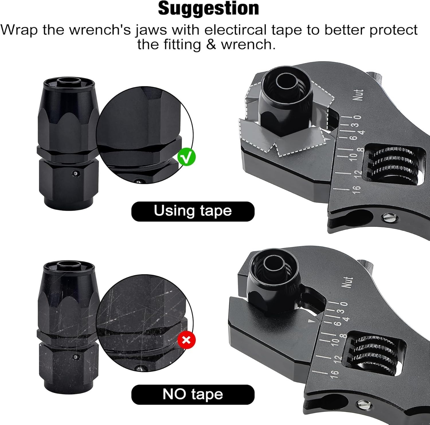 EVIL ENERGY AN Fitting Hose Wrench Adjustable 3AN-16AN Aluminum Black