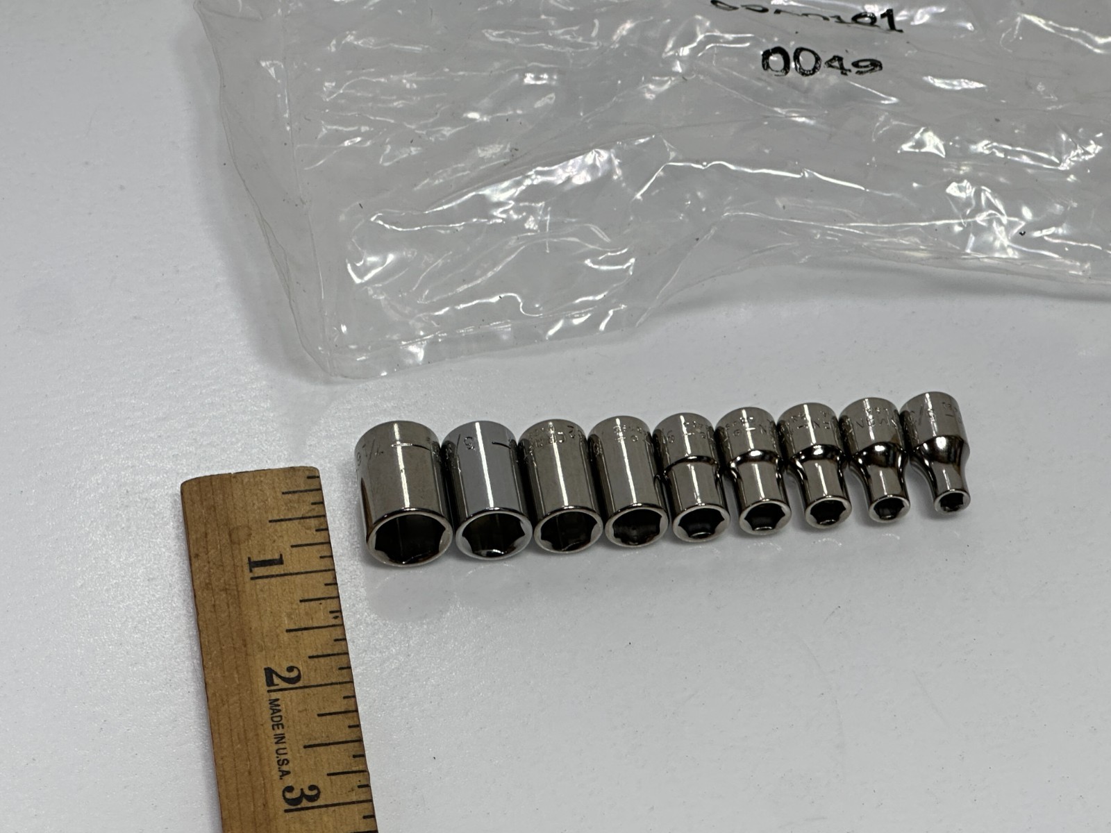 🇺🇸 Craftsman Tools USA G 9pc SAE 5/32-7/16″ Shallow Socket Set 1/4″ Drive, NOS