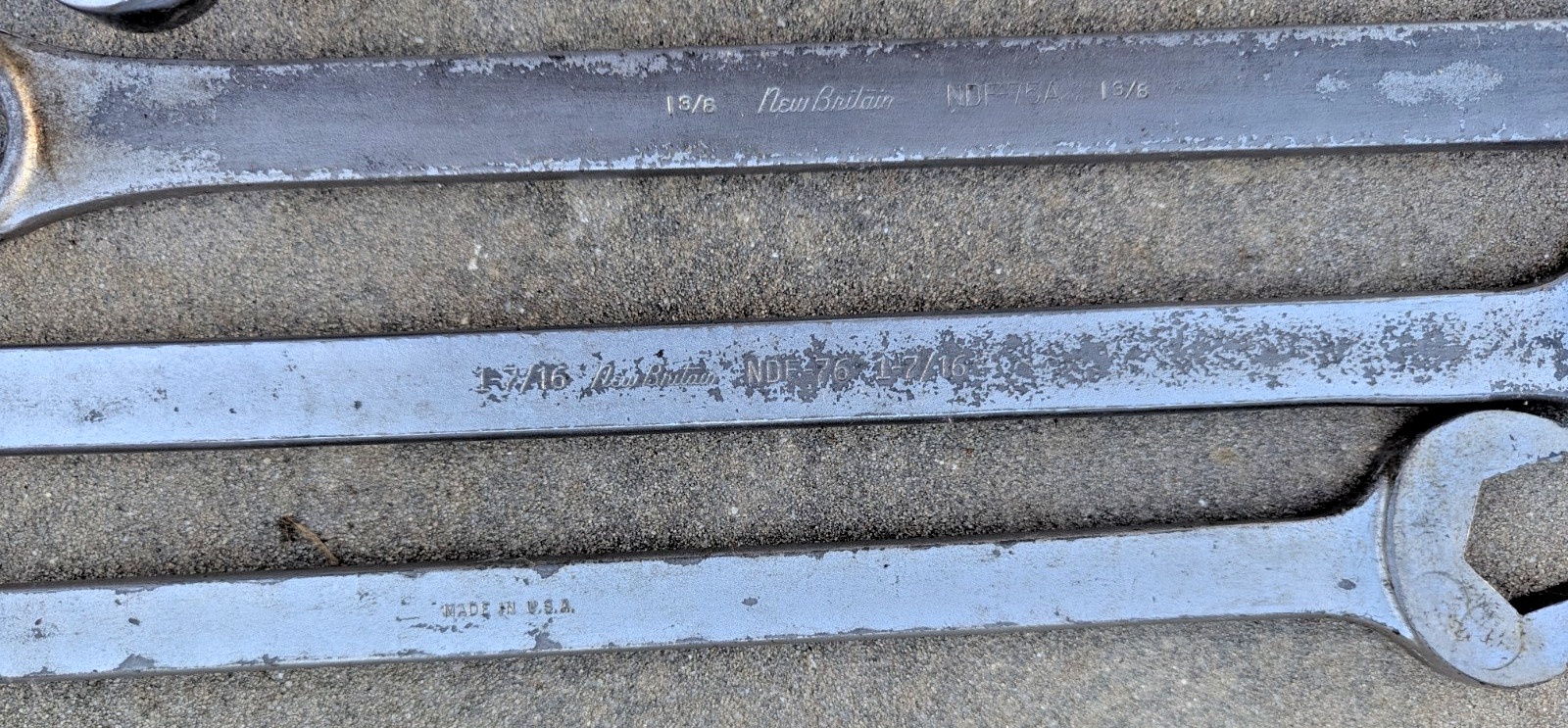 New Britain Combination Wrench SAE 1-5/18″ / 1-7/16″ / 1-3/8″ / 1-1/2″ Lot of 4