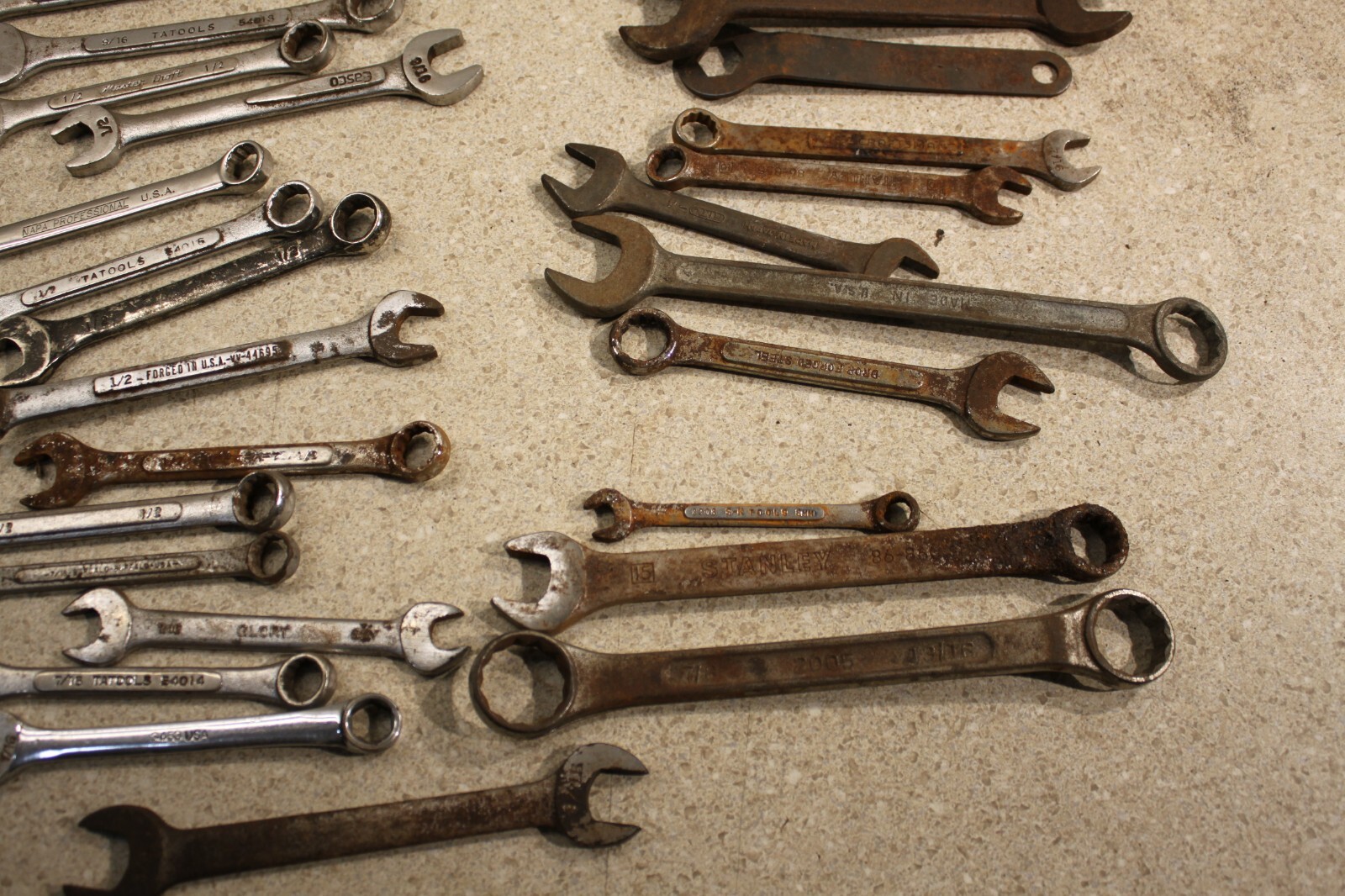 Lot Of Various Size SAE & Metric Wrenchs Line Wrench Vintage Old Tools 8432
