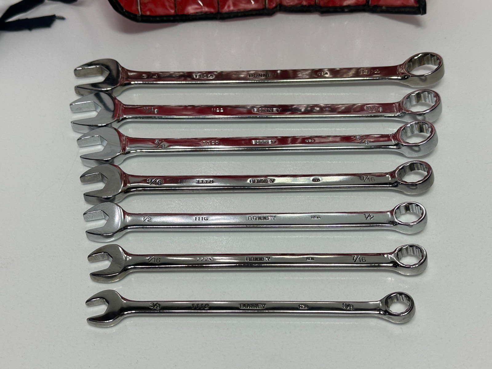 🇺🇸 BONNEY Tools USA 7pc 12-Point SAE 3/8-3/4″ Combination Wrench Set, B-80717