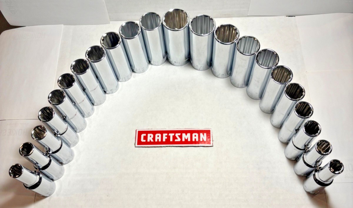 Craftsman 1/2 Drive Deep Sockets MM and SAE(Pick a size)