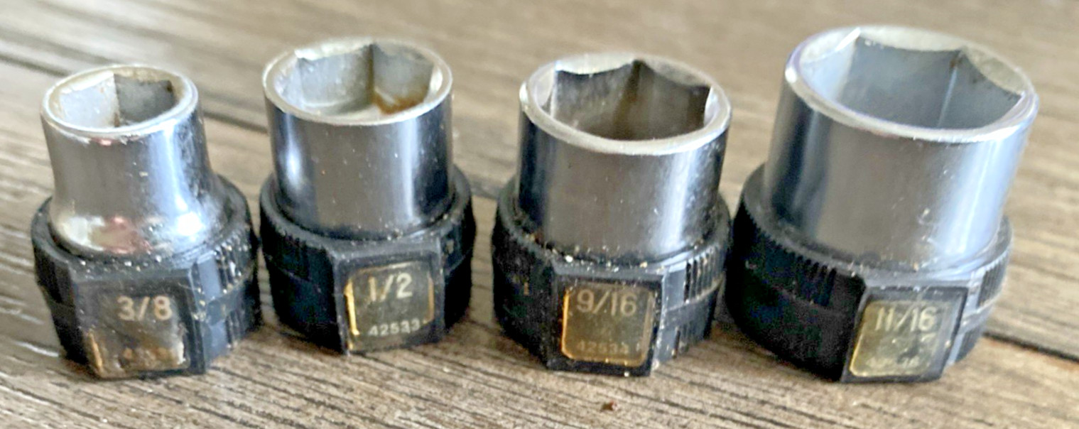 9 GRIP SLEEVE CRAFTSMAN 6 Point 1/4″ DRIVE 11/16″ – 1/4″ SOCKET SET LOT 42501