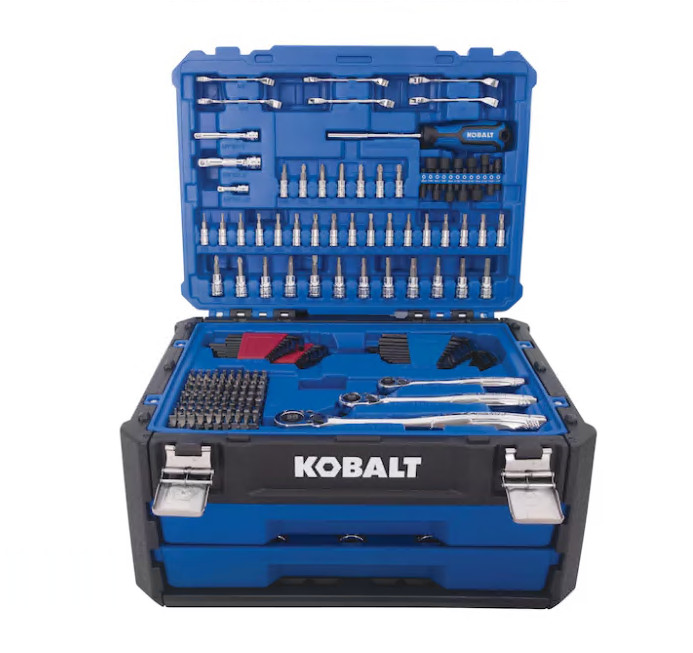Kobalt 302-Piece Standard & Metric Polished Chrome Mechanics Tool Set with CASE