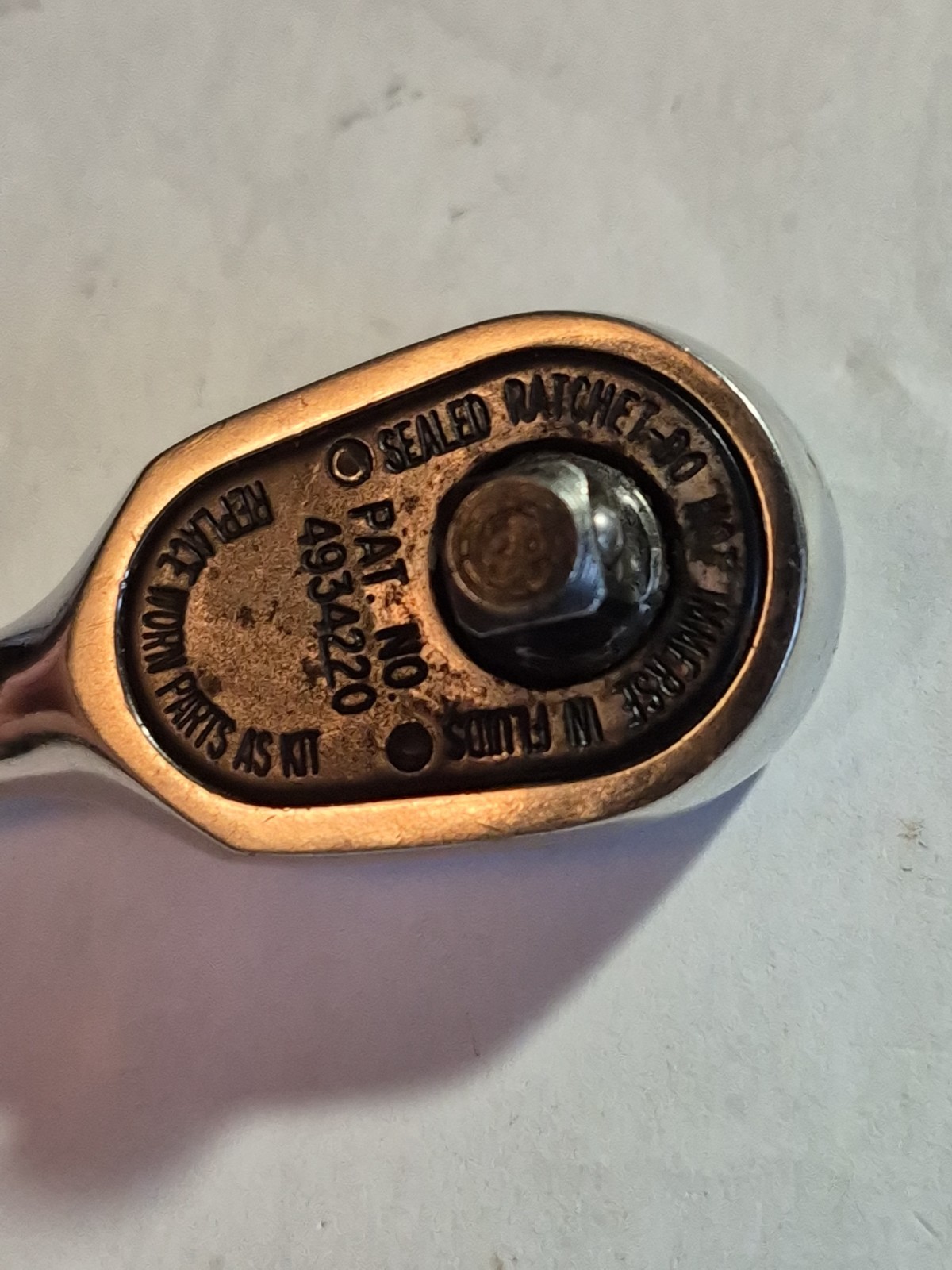 SNAP ON T936 1/4» DRIVE RATCHET 4 1/2» LONG STUBBY USA MADE USED CONDITION