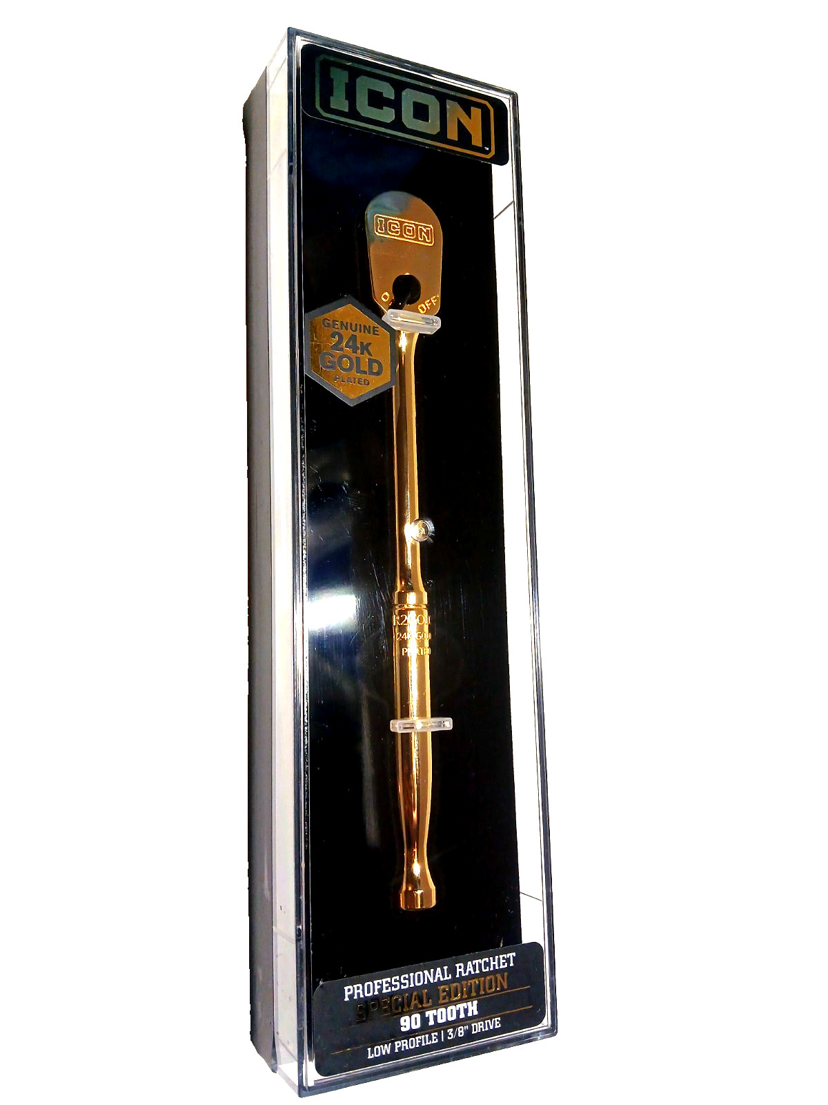 (2@) ICON 3/8″ & 1/4″ Drive Pro Ratchet 24K Gold Plated 90 Tooth Special edition