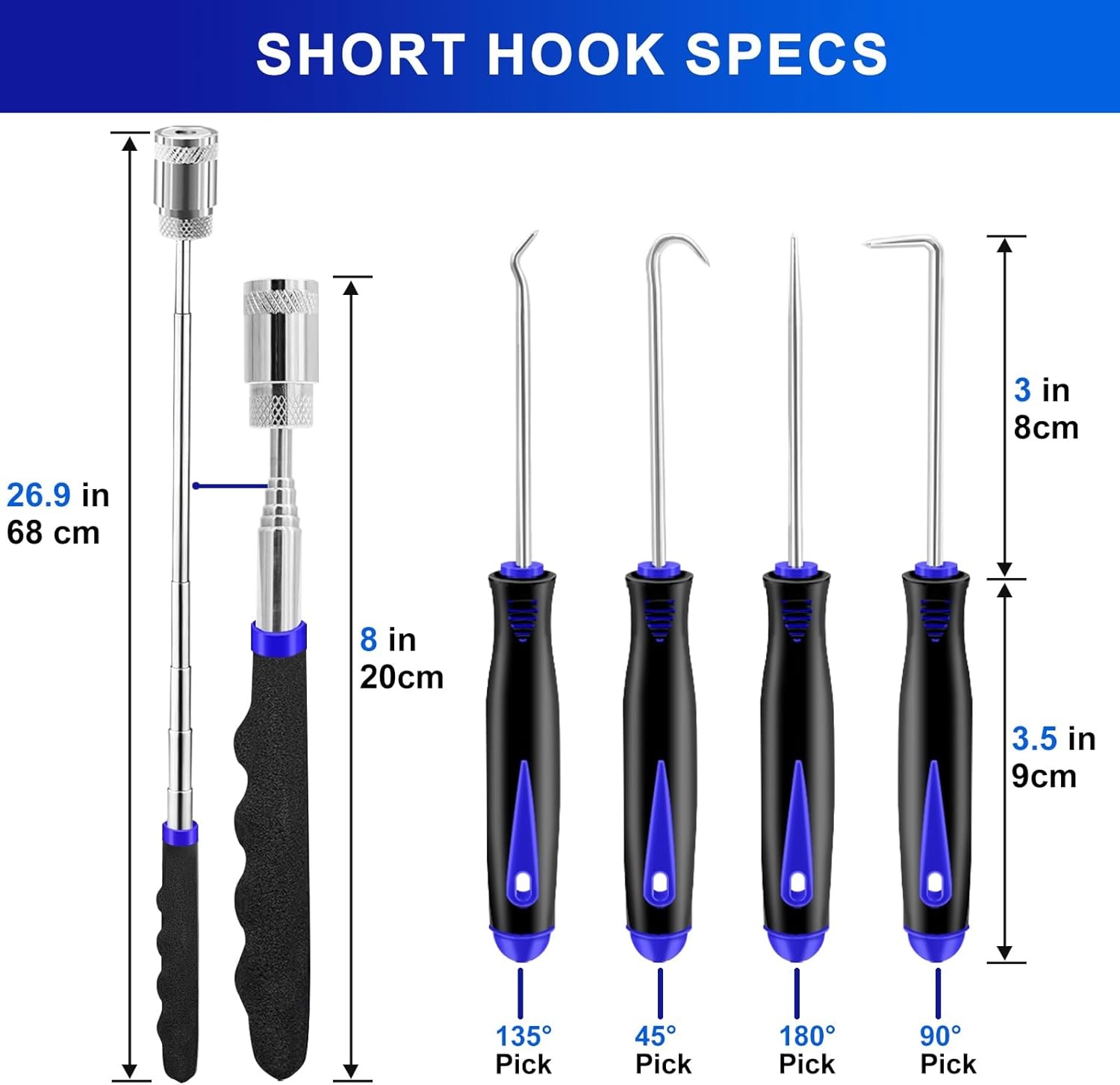 13 Pcs Precision Hook and Pick Tool Set with Clip Removal Plier Rivets Puller