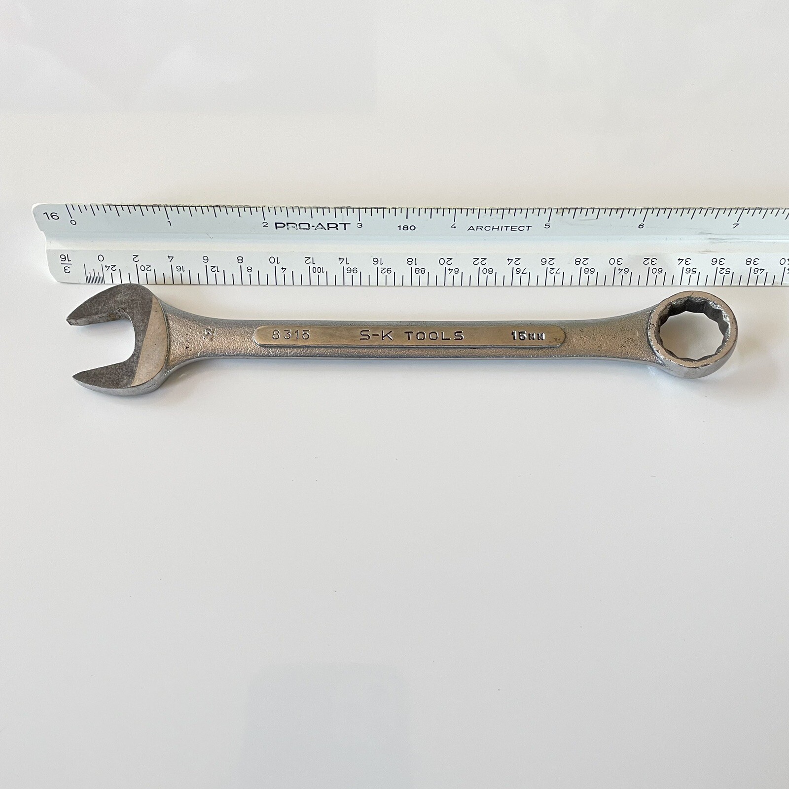S-K Tools 15mm Combination Wrench Open Box End Metric 12 Point SK USA 8315
