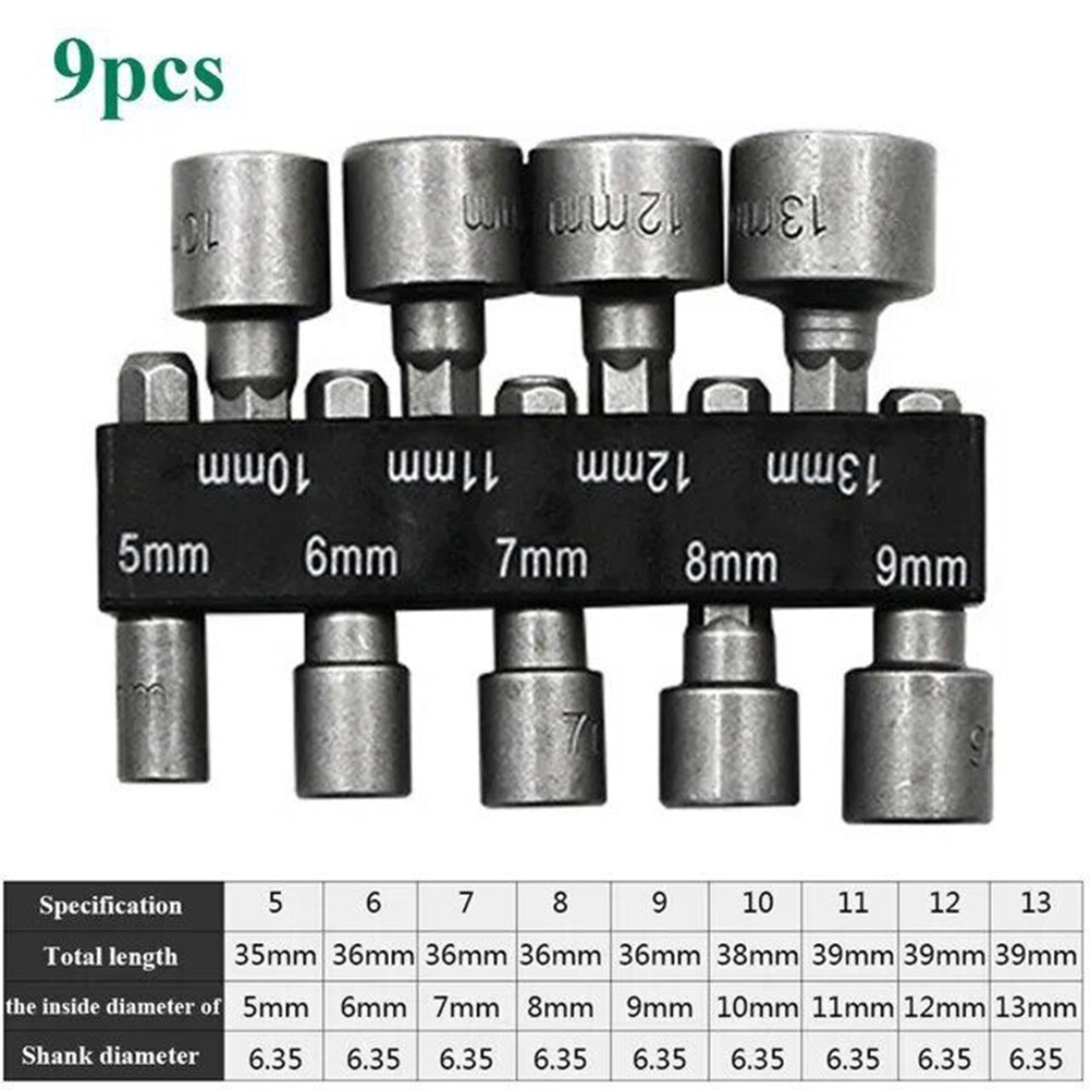 Heavy Duty Steel Screwdriver Nut Socket Bits Set for Woodworking Projects