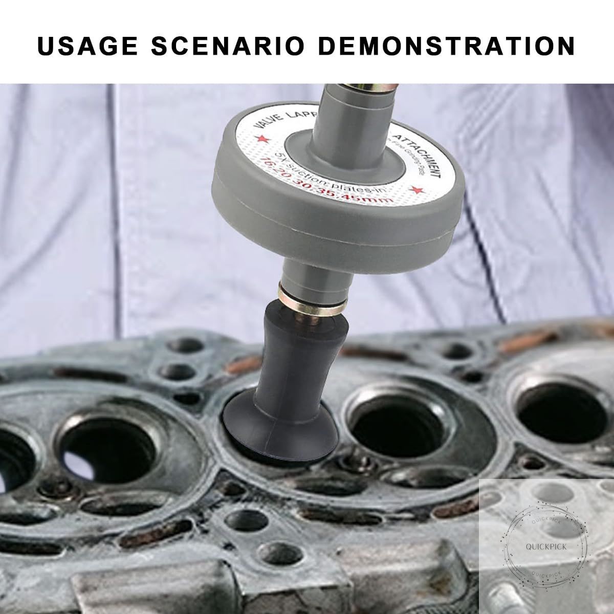 Valve Lapping Tool, Small Engine Valve Lapping Kit with 5 Suction Plates 1000rpm