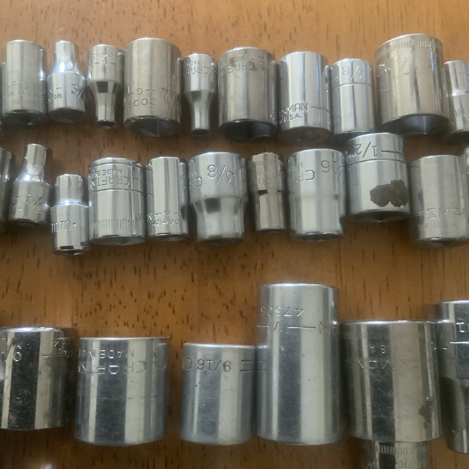 Lot Of 155 All Craftsman Sockets & Extension (Mixed Sockets Lot) Vtg Euc