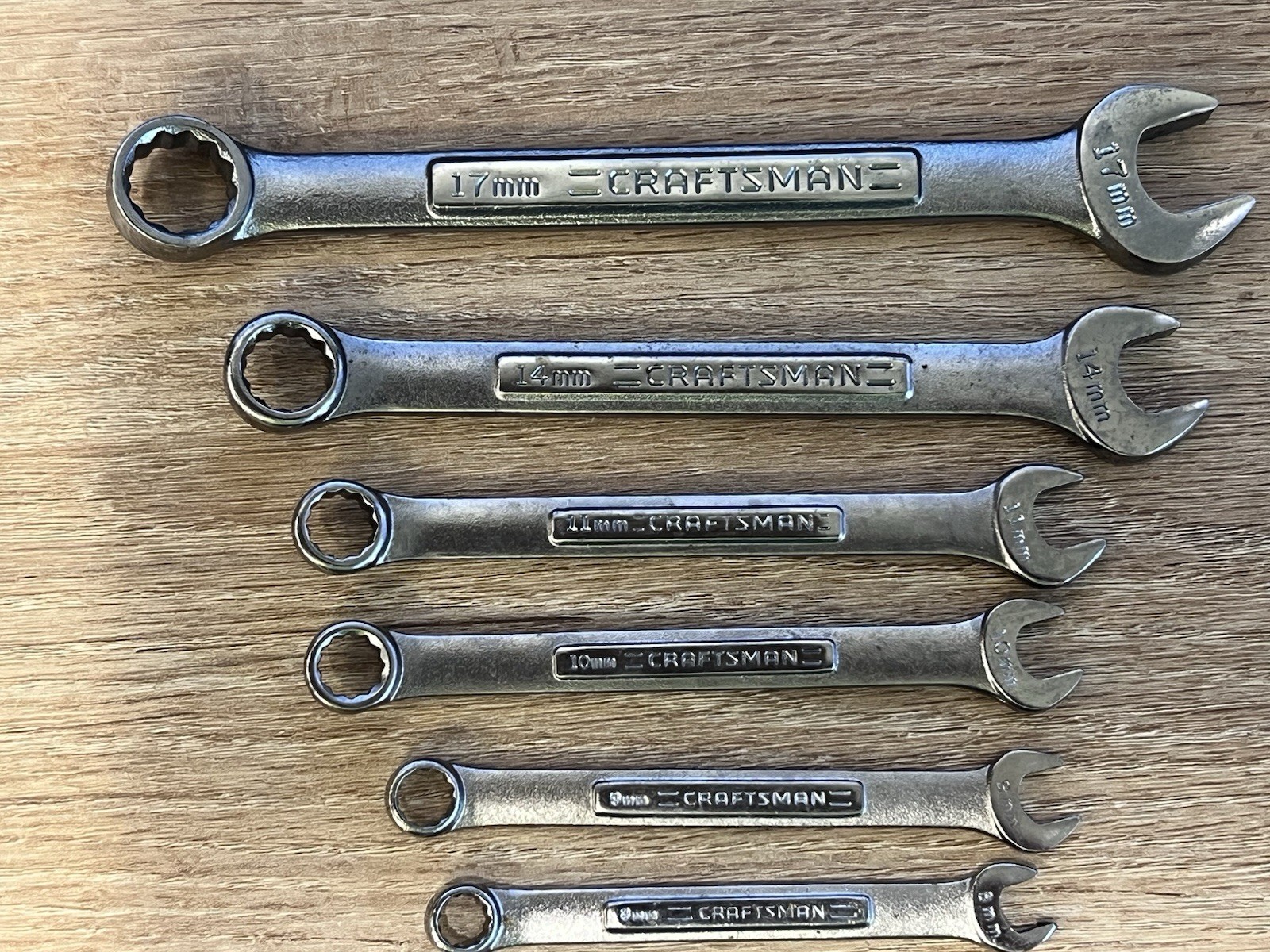 Craftsman USA 6 pc Metric Combination Wrench Group 17MM 14MM 11MM 10MM 9MM 8MM