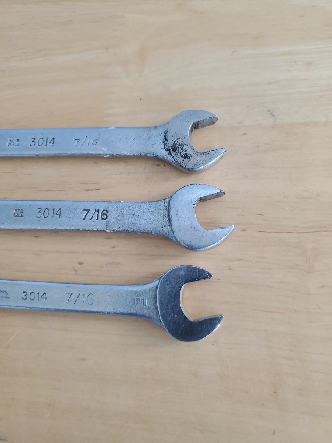 Thorsen Tools (3) 1/2″x 7/16″ Open End Wrench’s #3014 USA Made