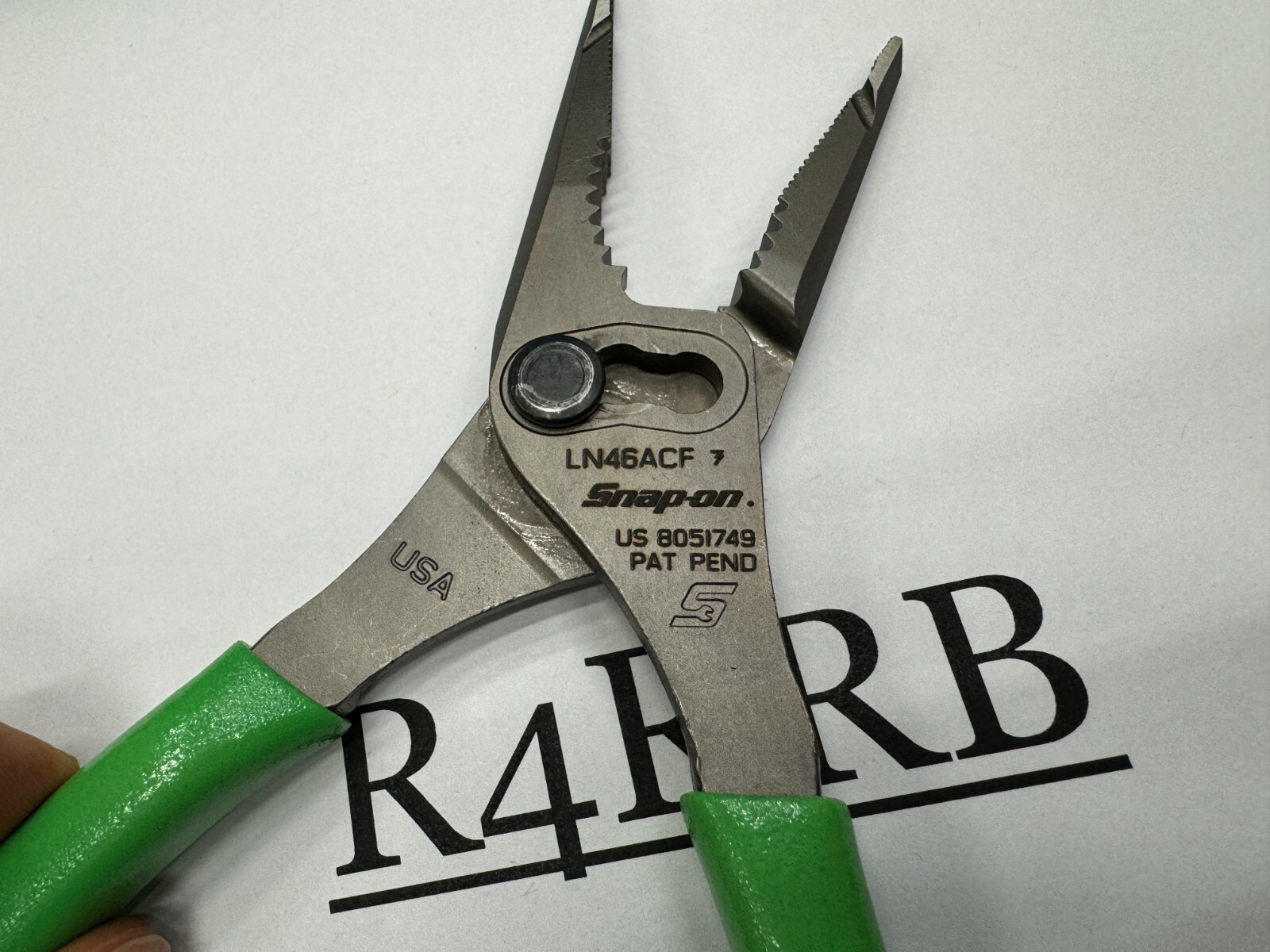Snap-on Tools USA NEW STYLE GREEN 7″ Long Nose Slip Joint COMBO Pliers LN46ACFG