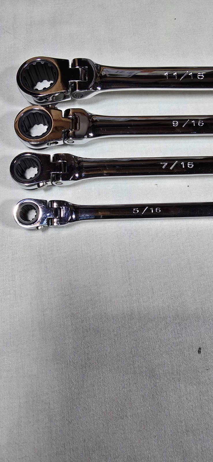SK, 89750 G-Pro, XXL, 4 Pc, Ratchet Wrench Set, SAE, Flex Head, Universal Spline