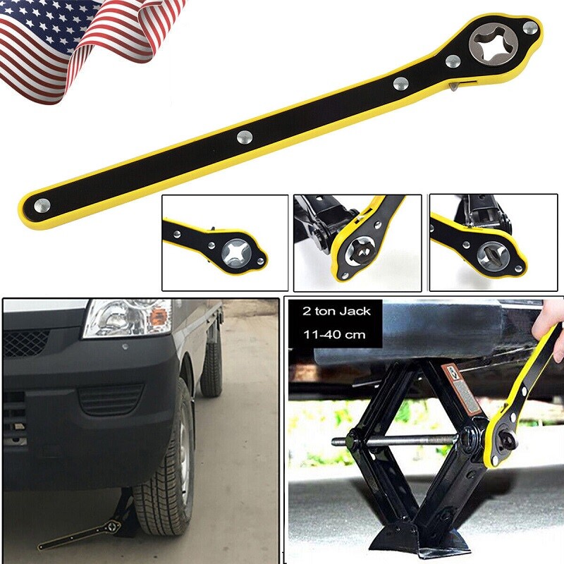 Car Scissor Jack Ratchet Wrench Tire Wheel Lug Handle Labor-saving Repair Tool