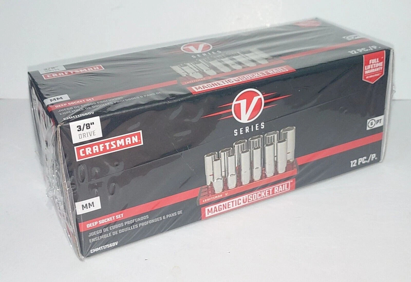 Craftsman V-Series 3/8″ Drive 6 Point Metric Deep Socket Set CMMT17560V