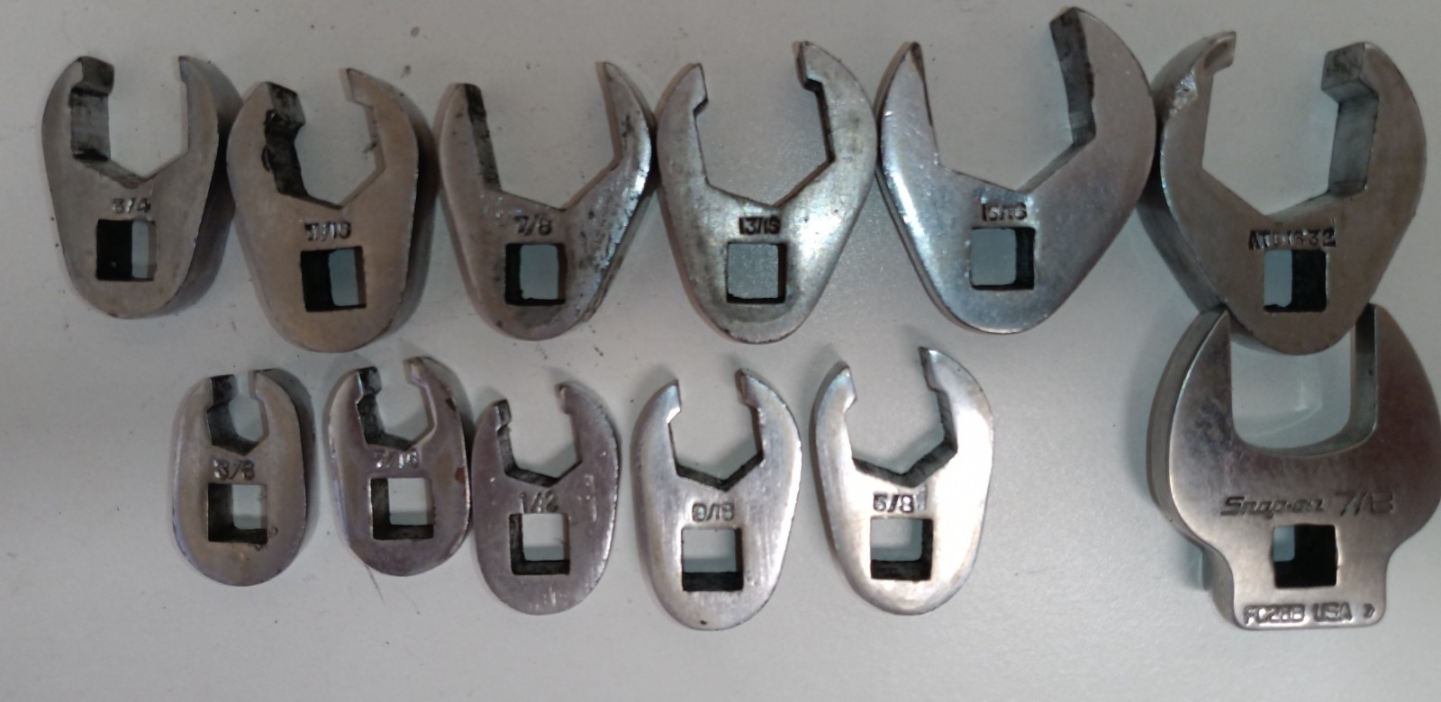 ATD Crows Feet 12pcs.3/8drv 3/8,7/16,1/2,9/16,5/8,3/4,11/16,7/813/16,15/16,1″