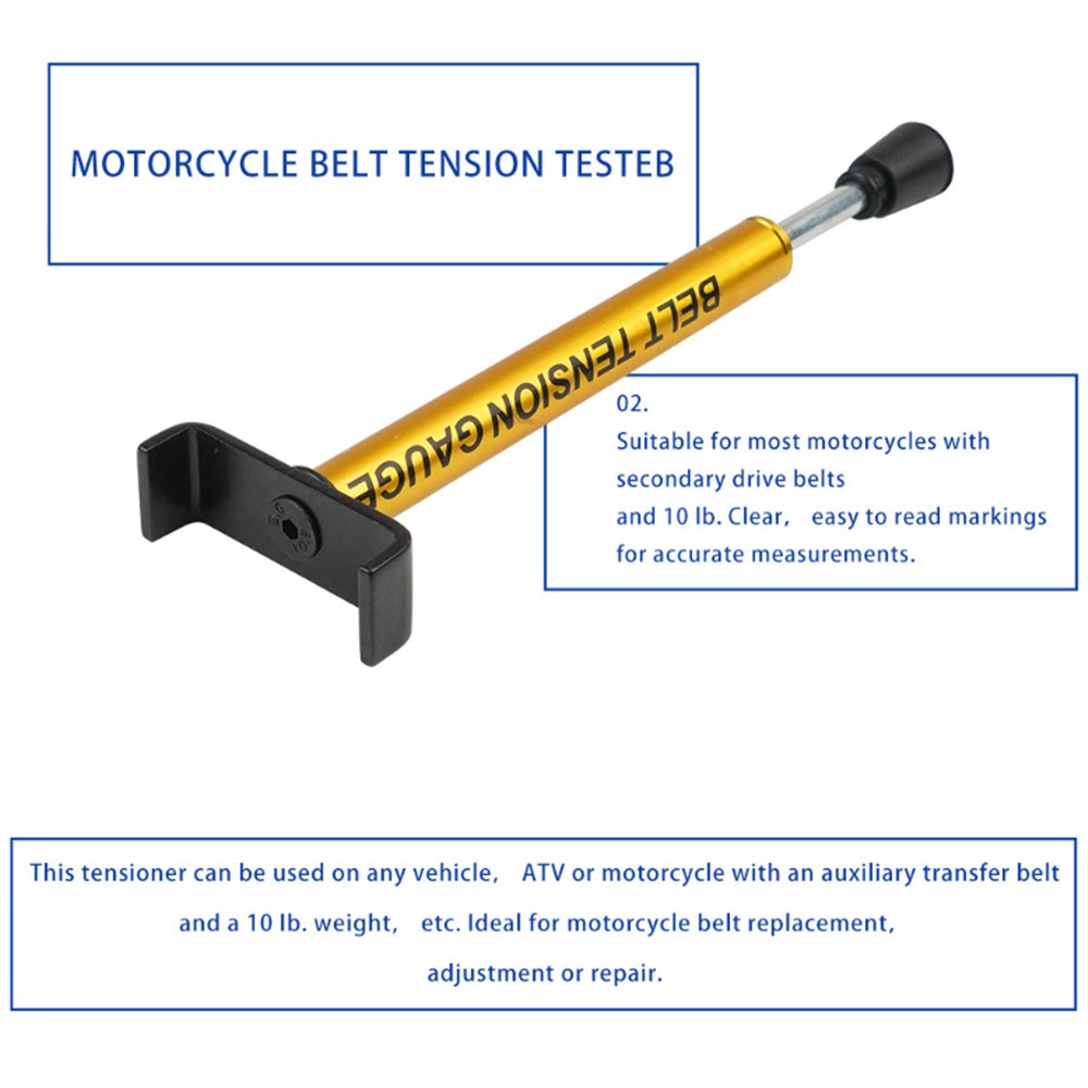 1x Belt Tension Gauge Adjust 10Lbs Belt Tool for Motorcycle Bicycle Drive Belts