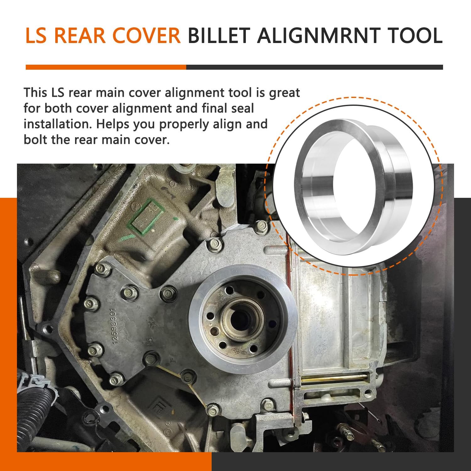 HNeekyr LS Rear Main Cover Alignment Tool & Seal Installer Compatible with…
