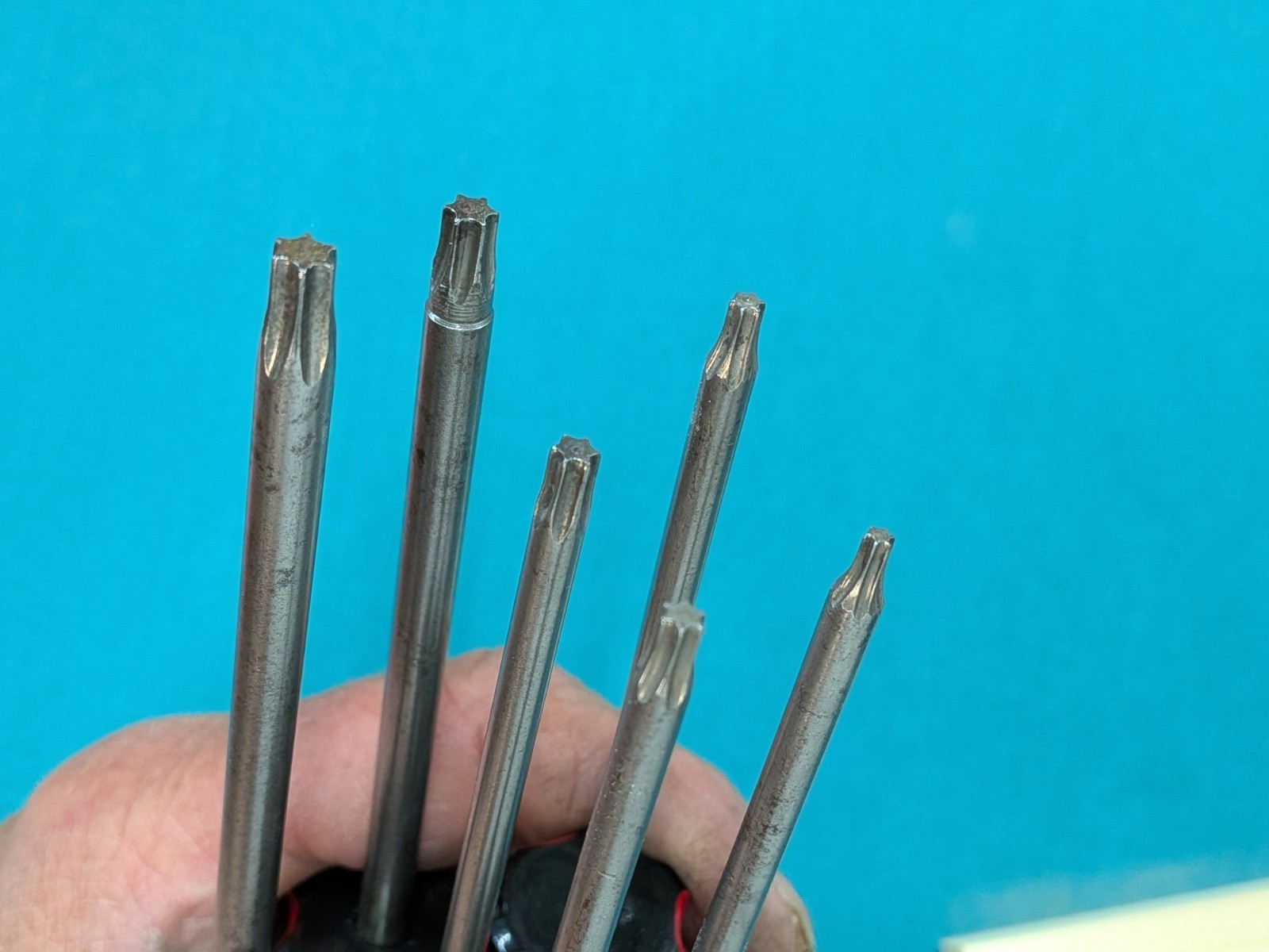 Vintage TORX ® USA 6pc Classic Screwdriver Collection T10 to T30 Red & Black VGC