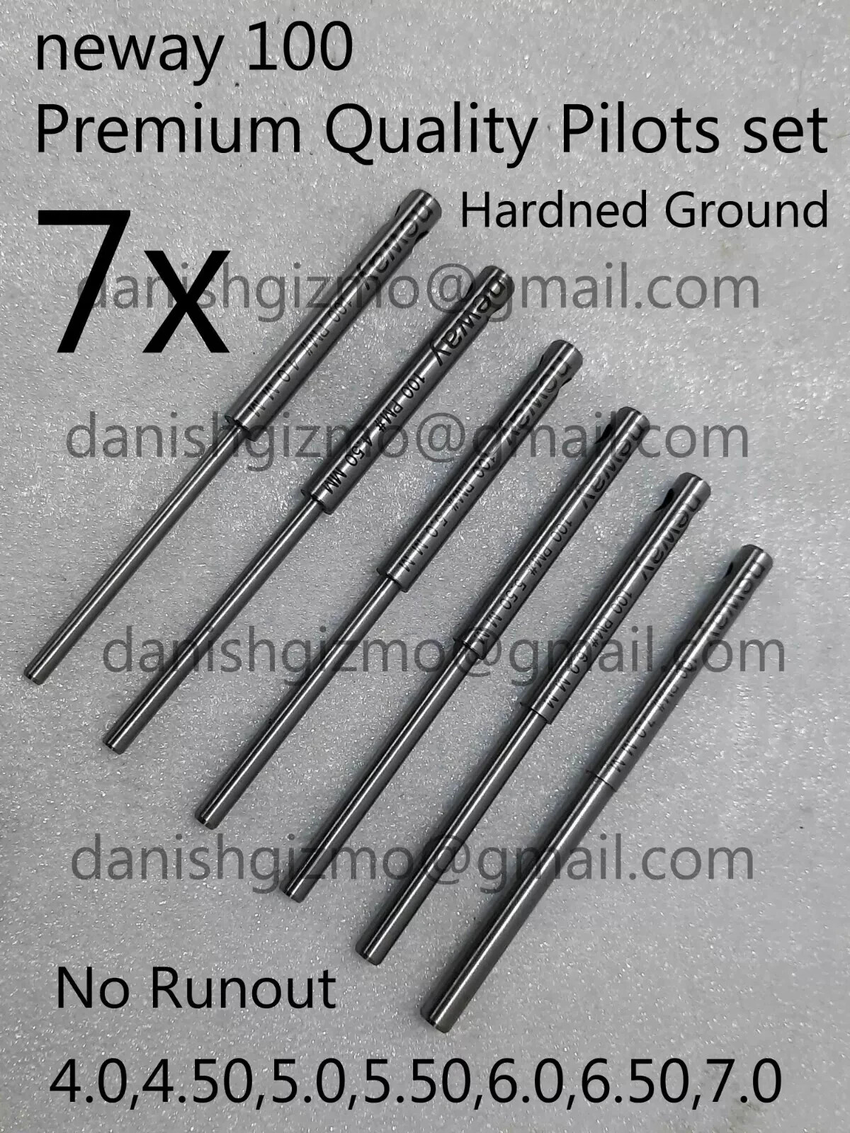 7x Neway 4.0 to 7.0mm .297 Top Valve Guide Pilot Set 100 Series Cutter USA