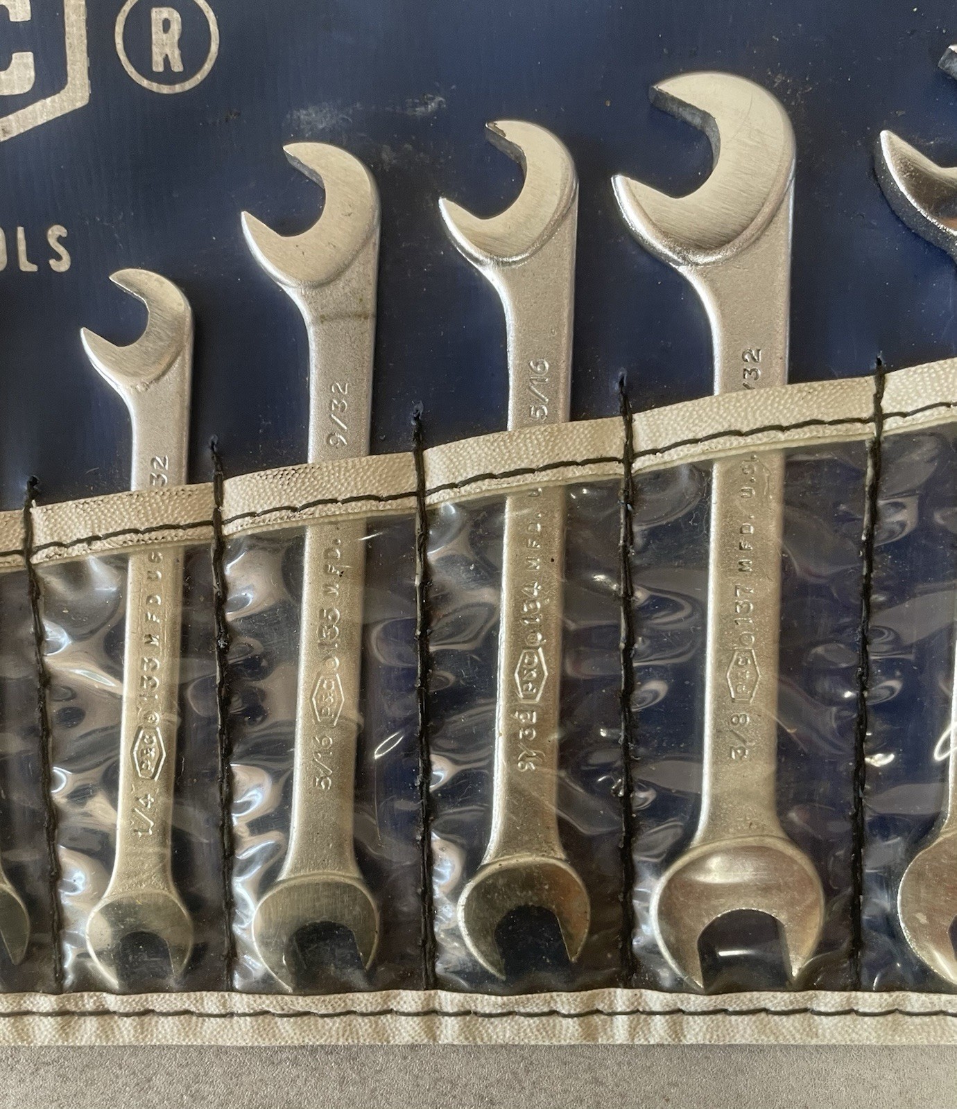 Vintage P&C 140D Midget Open End Wrench Set 130-137 USA w/ Pliers