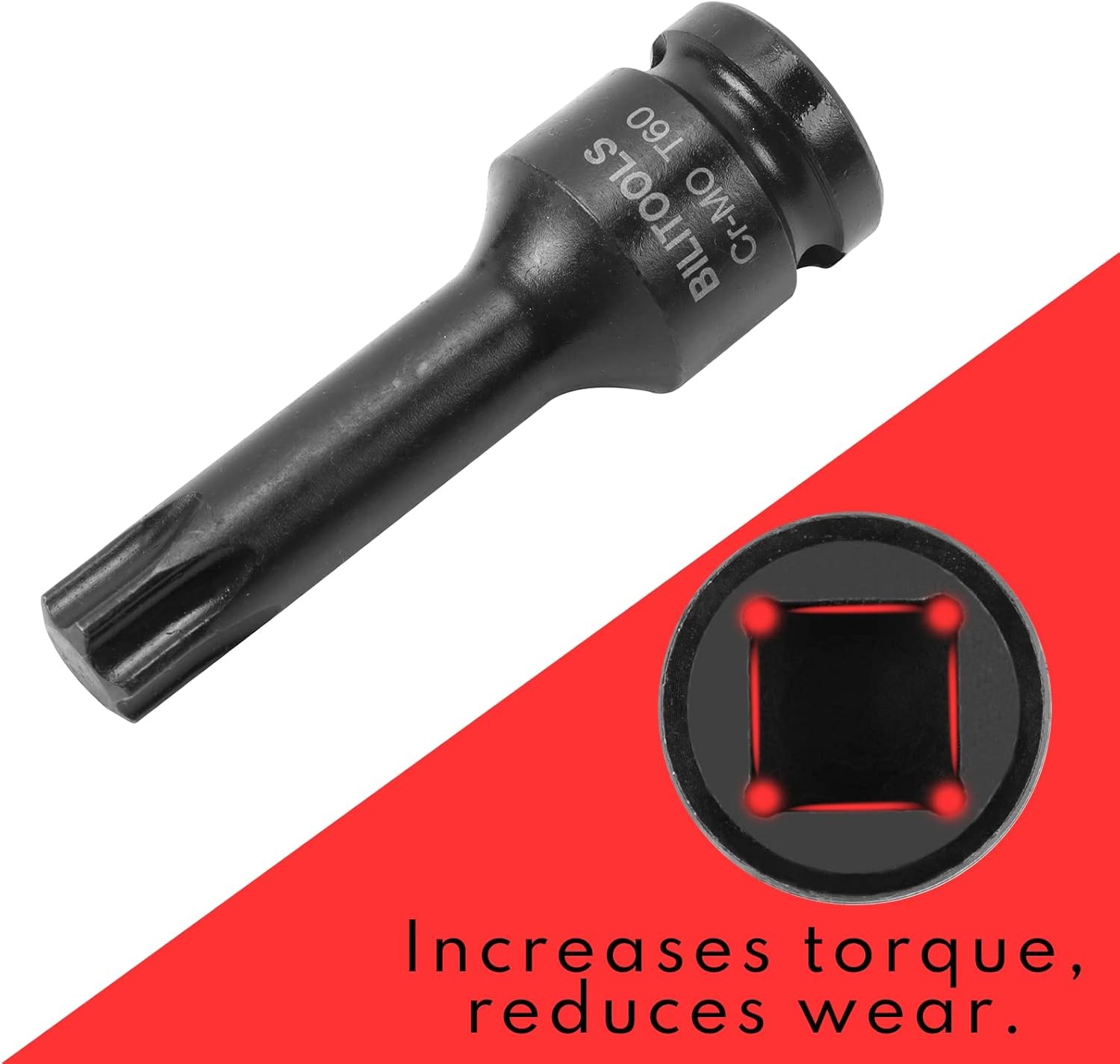 BILITOOLS 8-Piece T35, T40, T45, T50, T55, T60, T70, T80, Torx Bit Socket Set