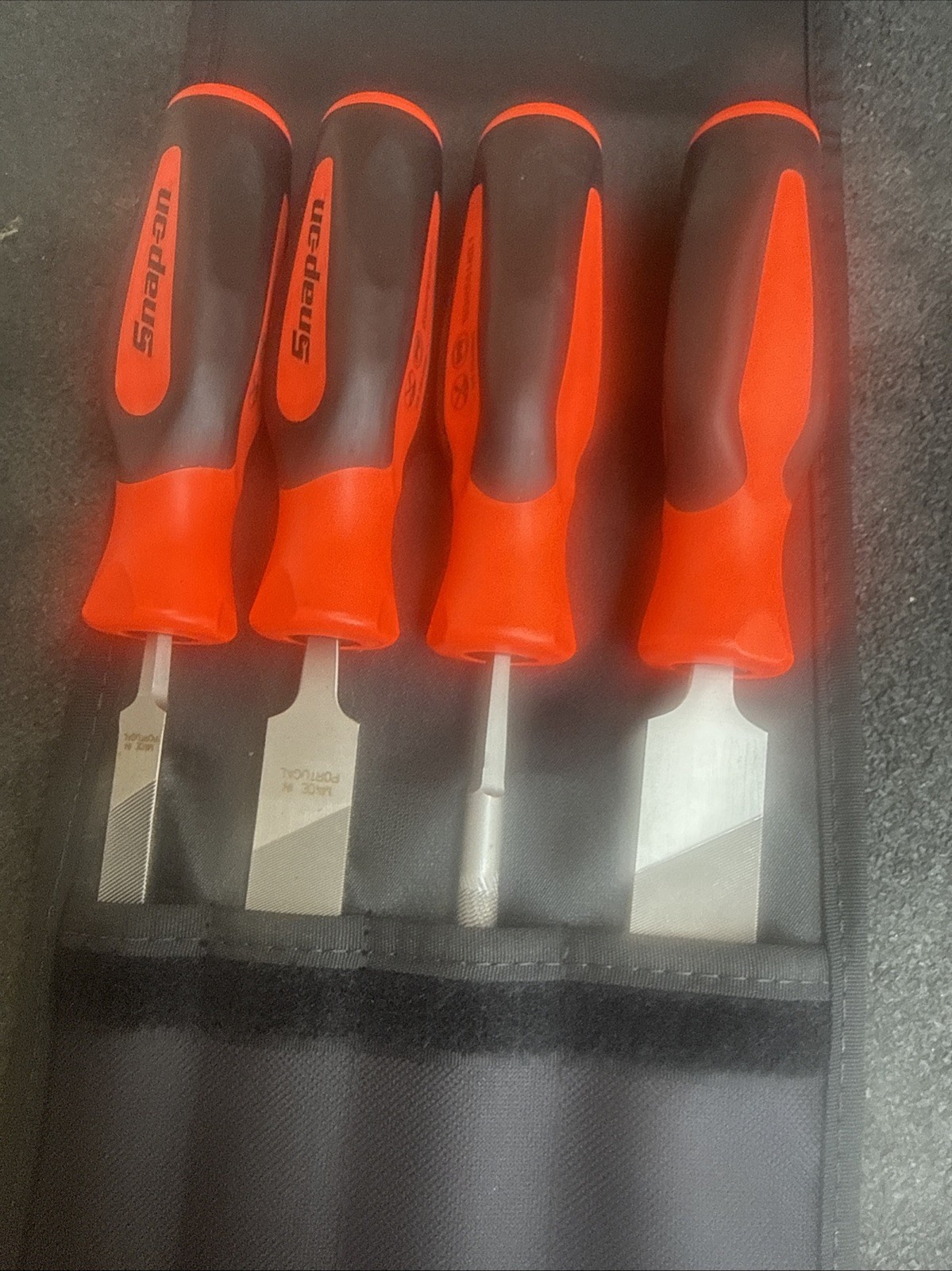 For Snap-on Tools USA NEW Orange 4pc Soft Grip Mixed File Set SGHBF500