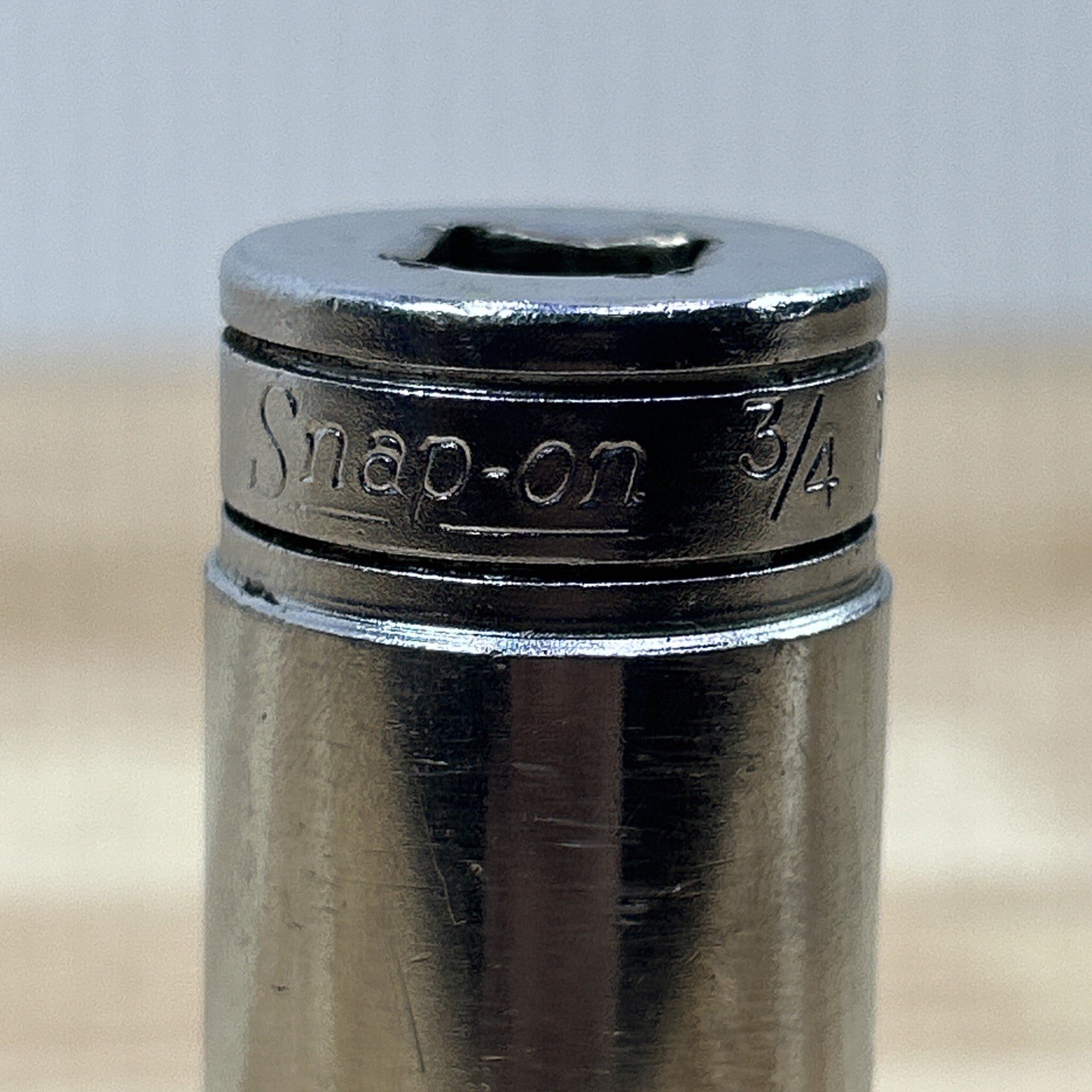 Snap-on Tools 3/8″ Drive 3/4″ 12 Point Deep Chrome Socket SF241 USA Vintage