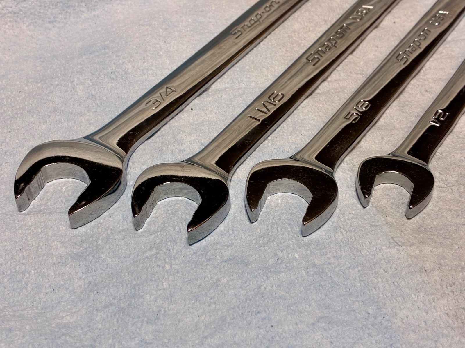 Snap-on SAE Combination Wrench 7pc Set SOXRR SOEX Flank Drive No Initials A&P
