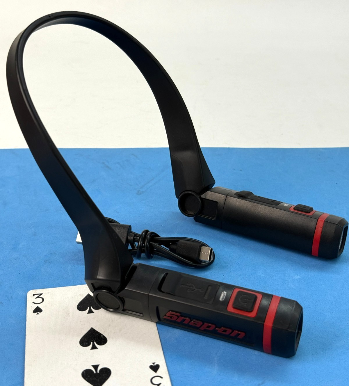 Snap on Neck Light Rechargeable LED Head Light Flashlight ECHDD012A RARE