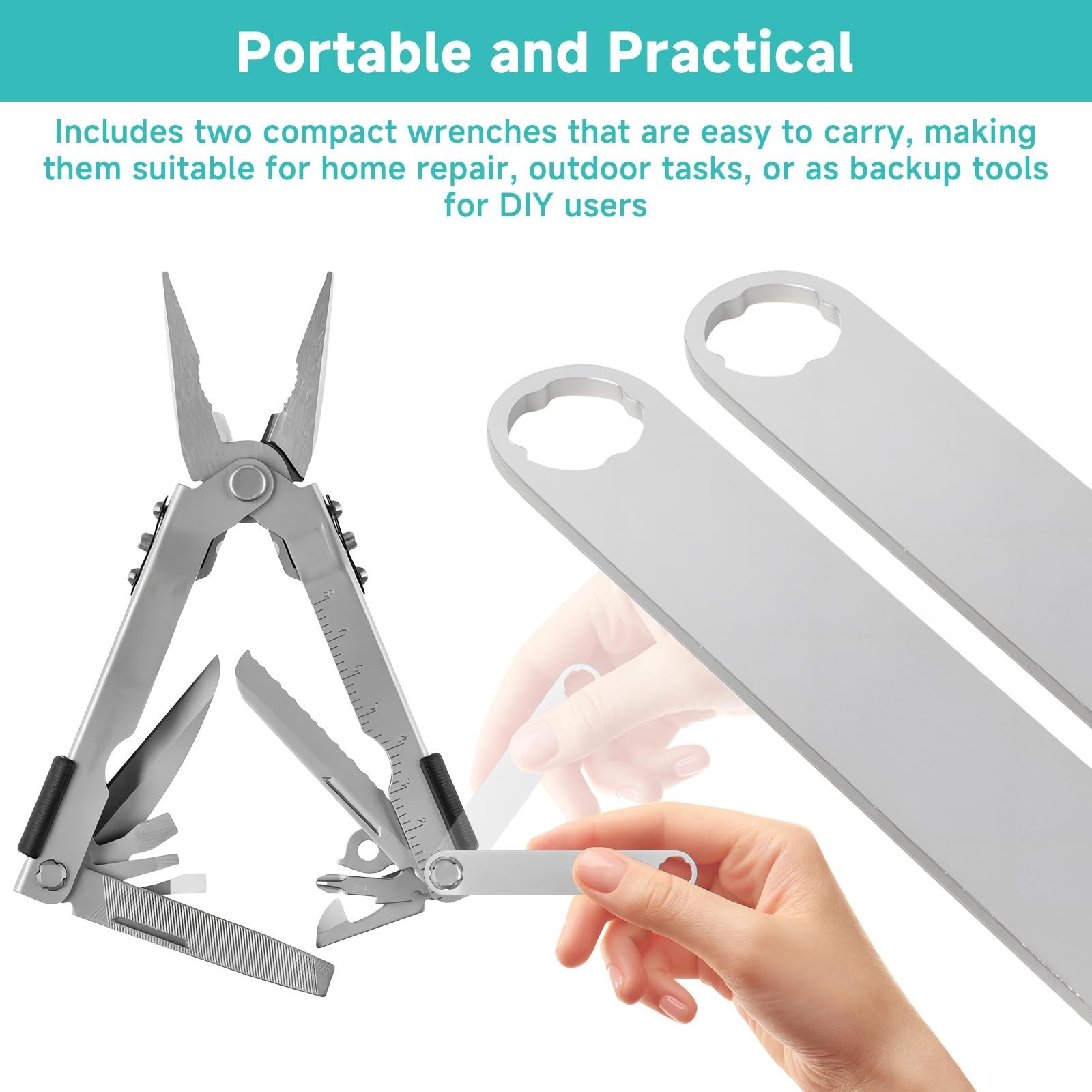 2-Pack 4-Lobe Flat Wrench Set for Multi-Tools, Pivot Screw Removal, Dual-End Sta