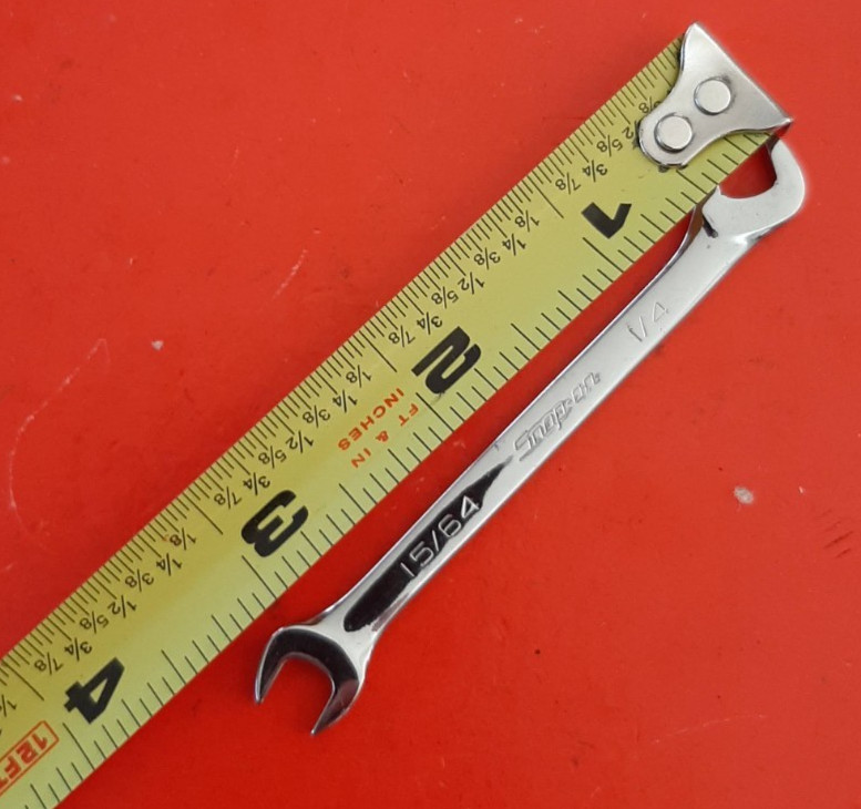 Snap-on USA DS1516A Offset Angle Open End 15/64 x 1/4″ Ignition Wrench Engraved