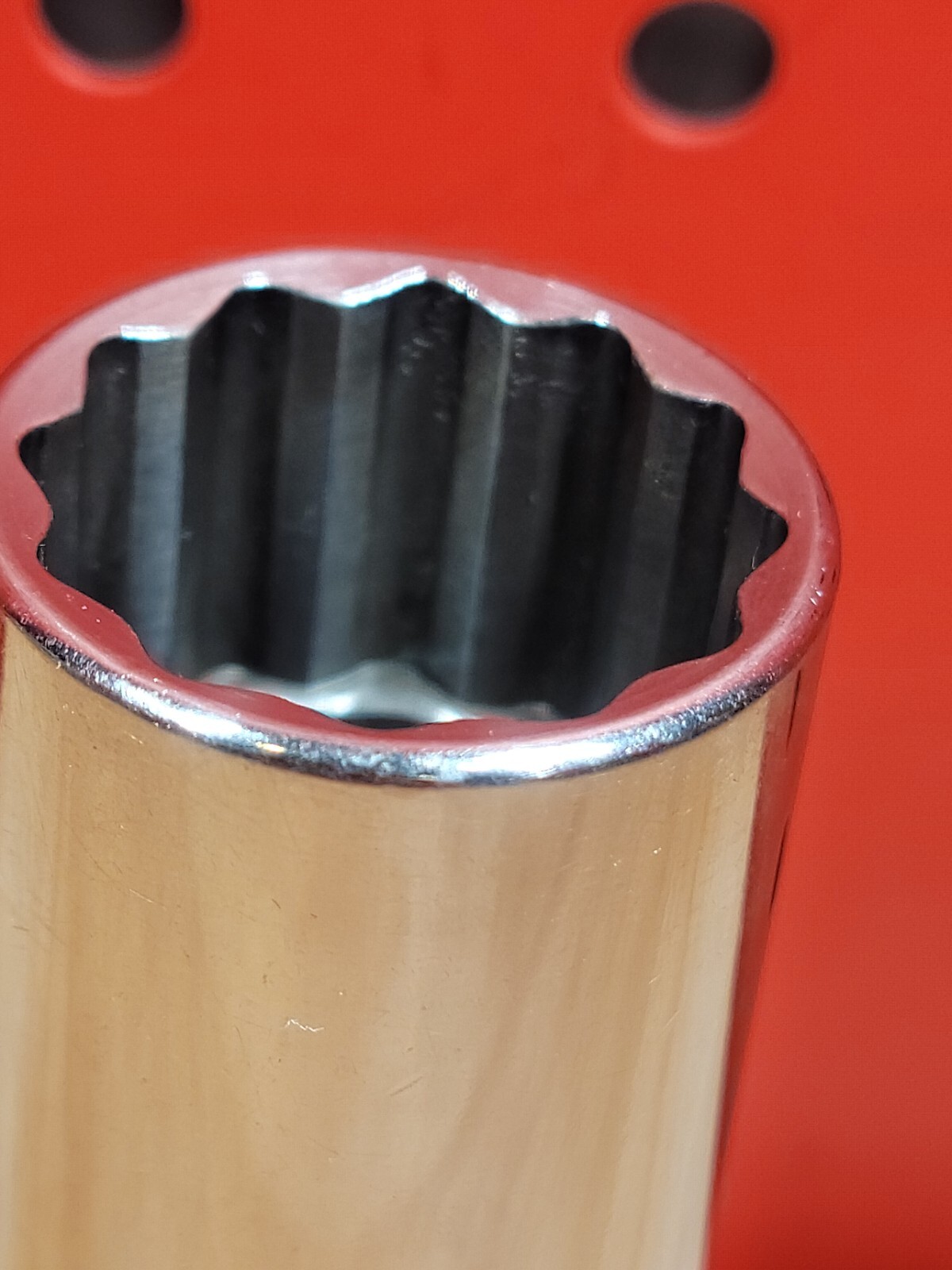 Snap-on Tools S281 7/8″ 1/2″ Drive 12-Point SAE Deep Chrome Socket USA