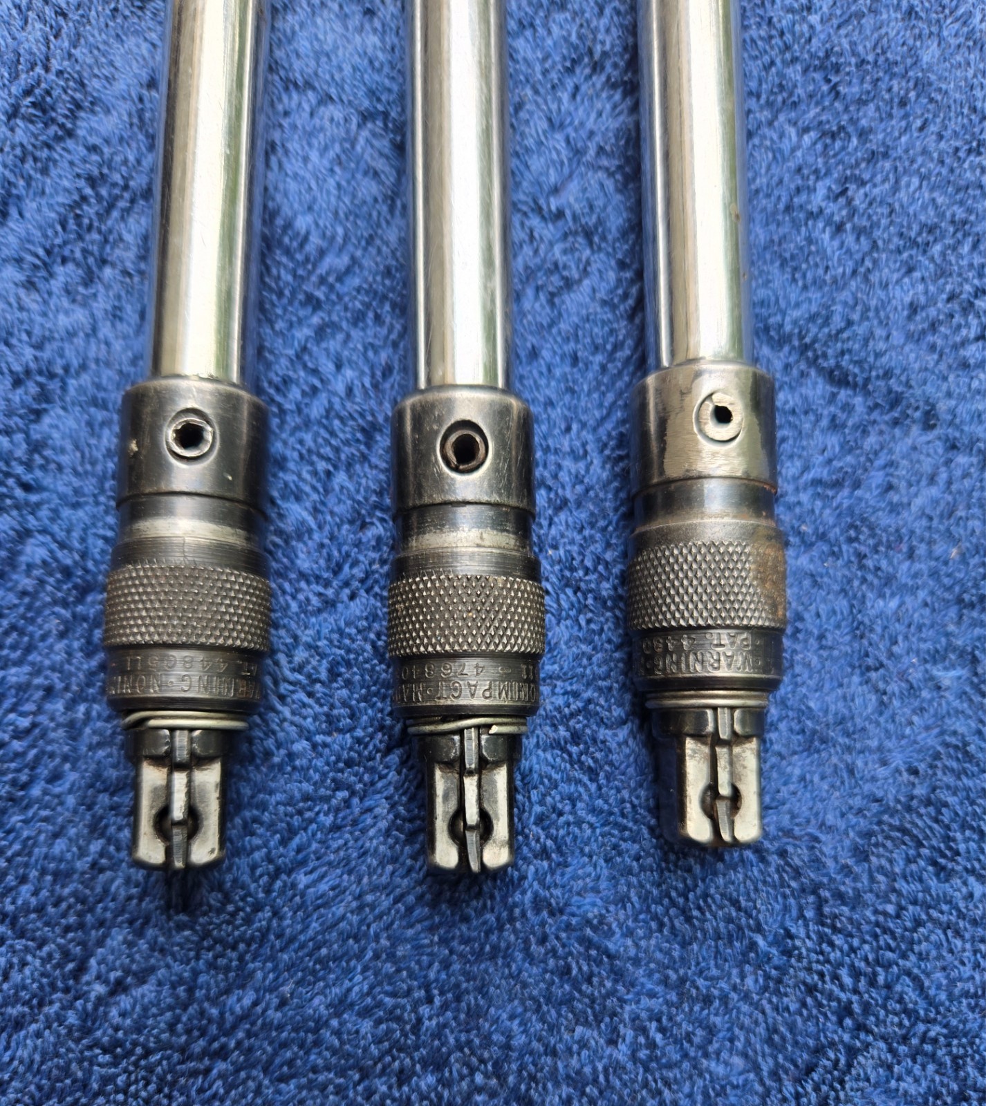 S-K Tools 3pc Locking Ratchet Extensions 3/8″ Drive 18″, 12″, 7.5″ Used