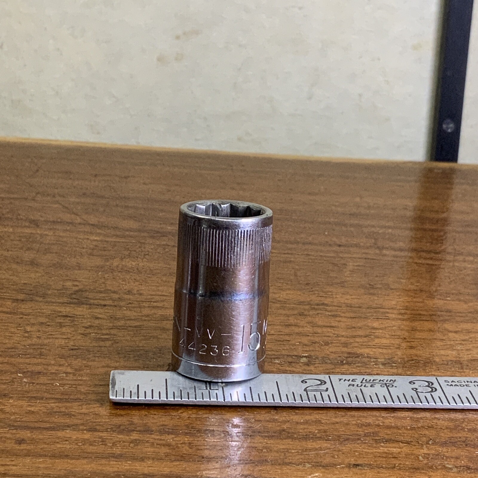 CRAFTSMAN VINTAGE 44236 USA 1/2″ Drive 15mm Socket 12 -PT -VV- Series FREE SHIP