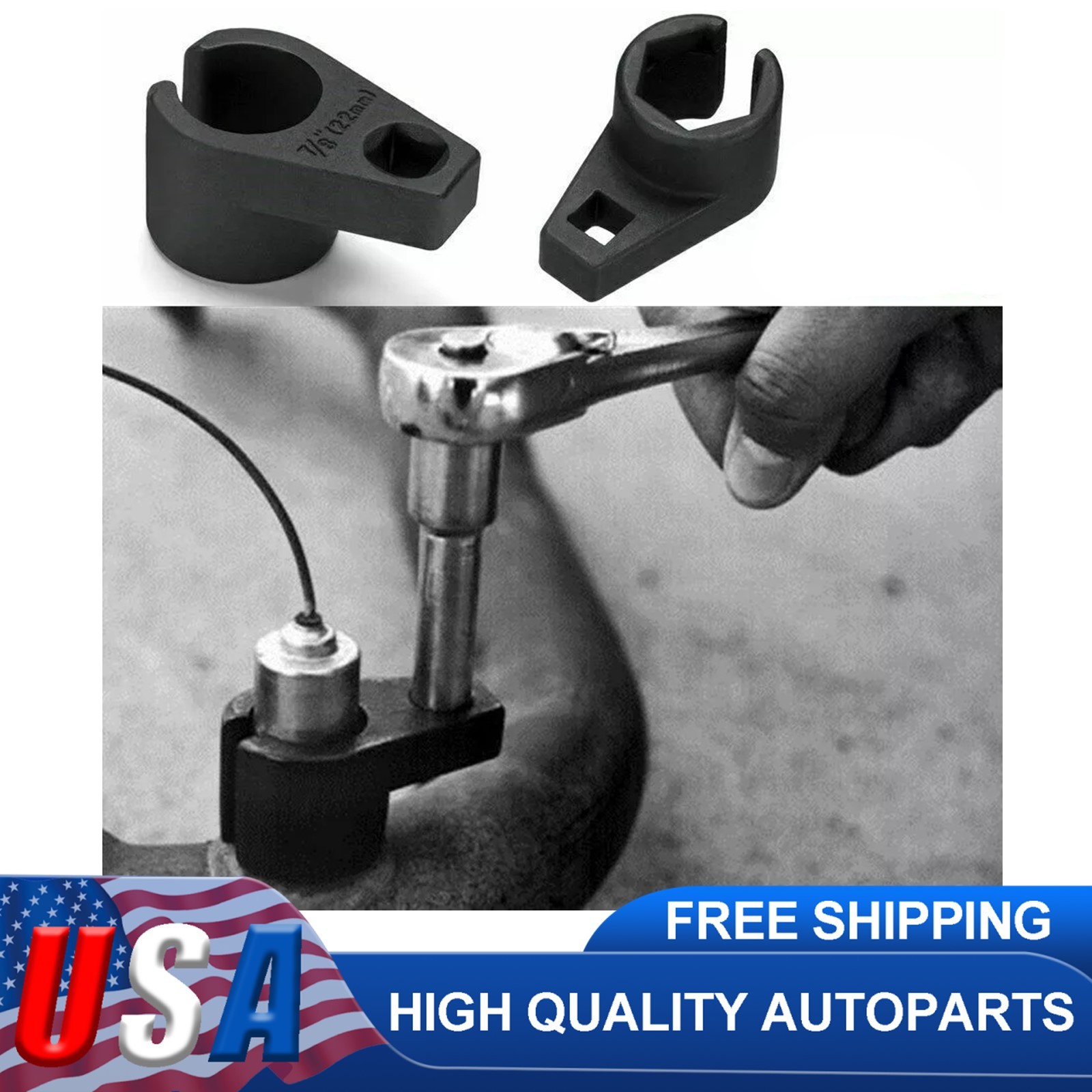 O2 Oxygen Sensor Socket Offset Wrench Remover Tool, 3/8-Inch Drive, 7/8-Inch