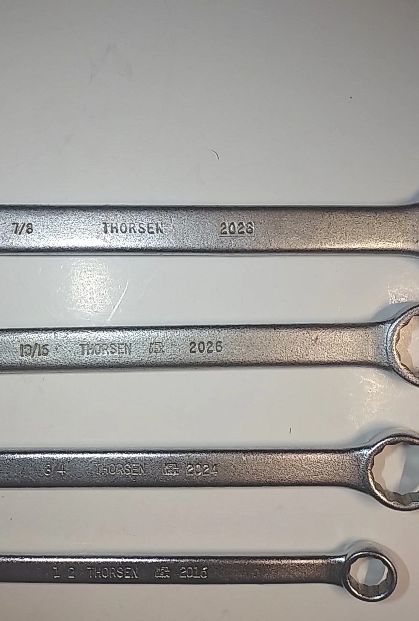 Vintage THORSEN Combination Wrench 4pc Set Made USA