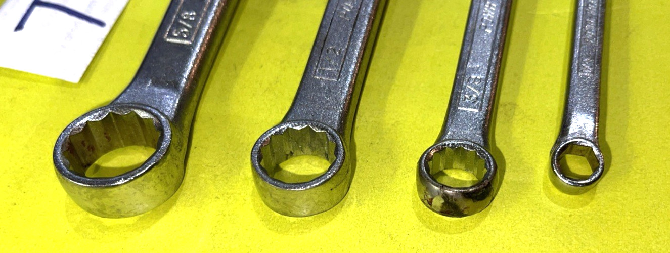 POWR-KRAFT TOOLS VINTAGE 4 PIECE SAE. SHORT BOX-END WRENCH SET 1/4 – 3/4