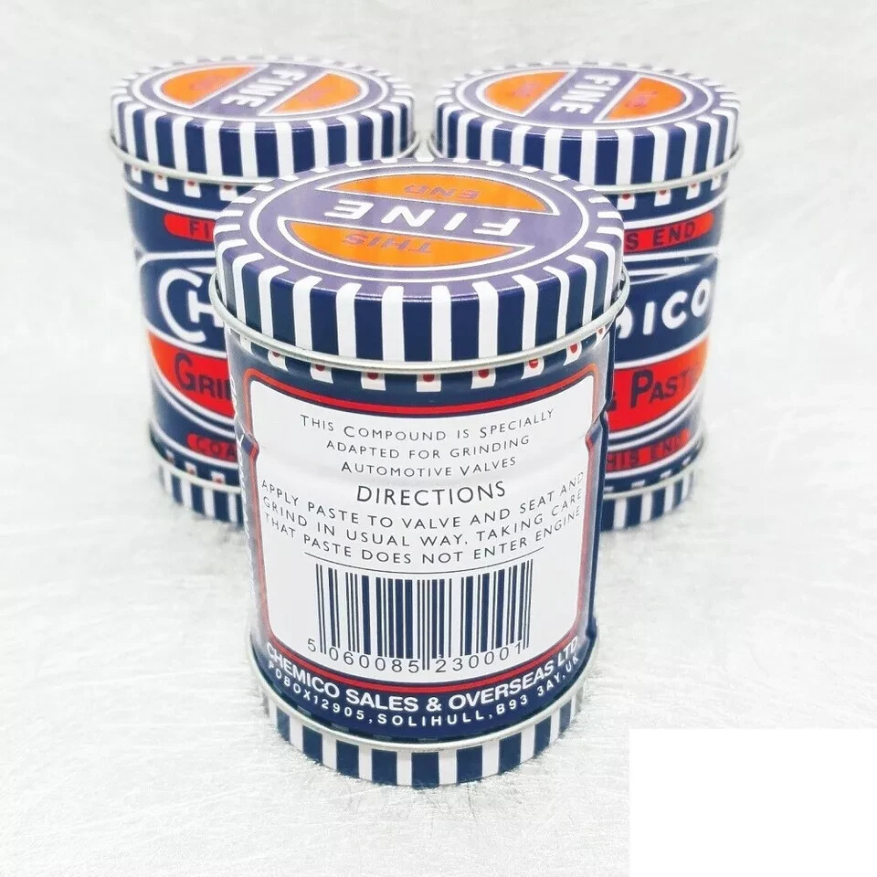 Pack of 3 x 100g Chemico Valve Grinding Paste 2 in 1 Fine/Coarse Cleaning Valves
