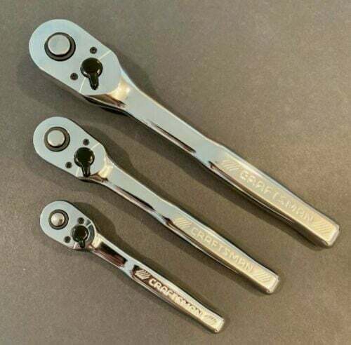CRAFTSMAN 3pc 1/4 3/8 1/2 dr 72 Tooth Ratchet set new