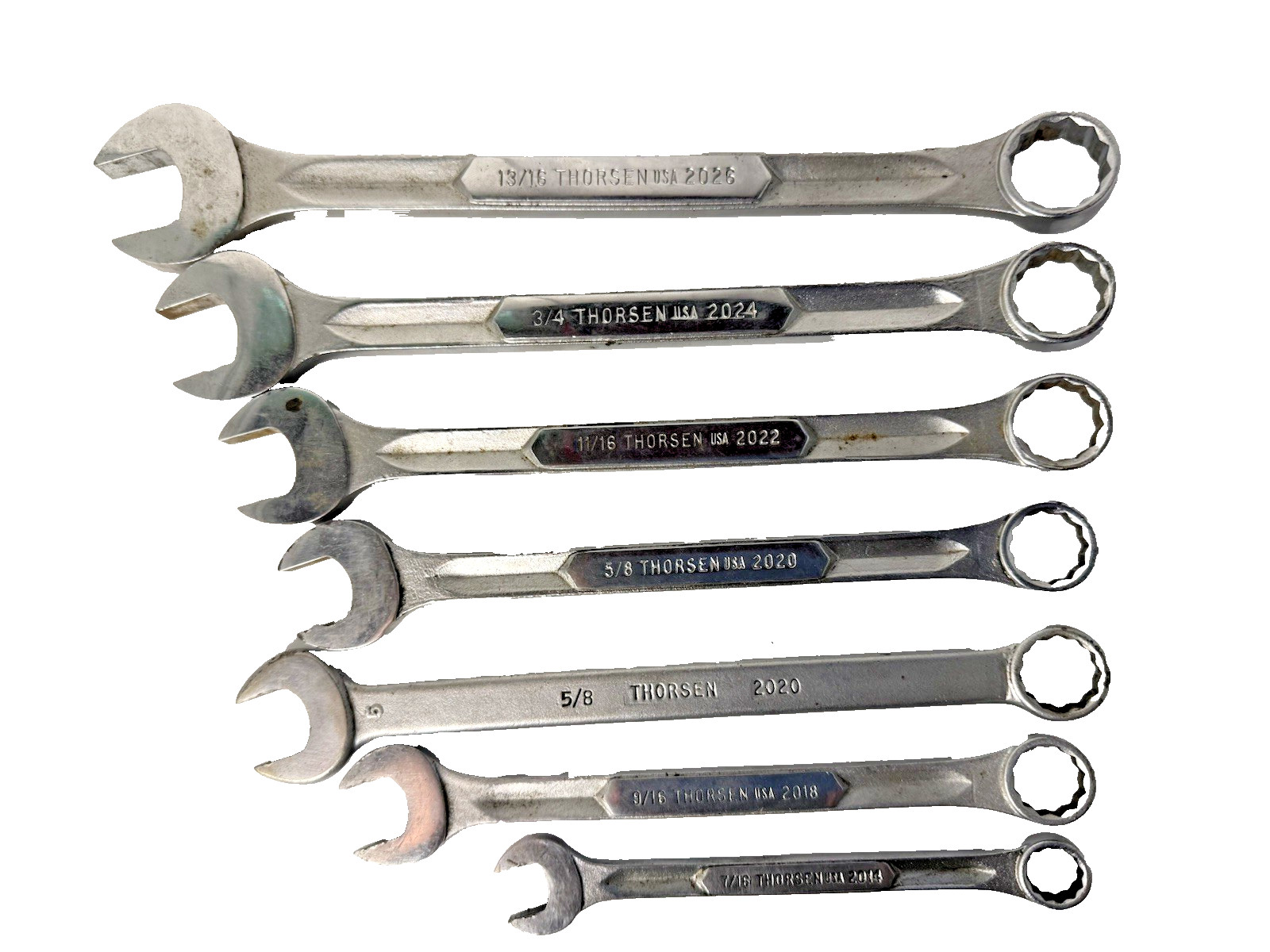 Thorsen 7 Pc SAE Combination Wrench Set 7/16-13/16 USA LOT